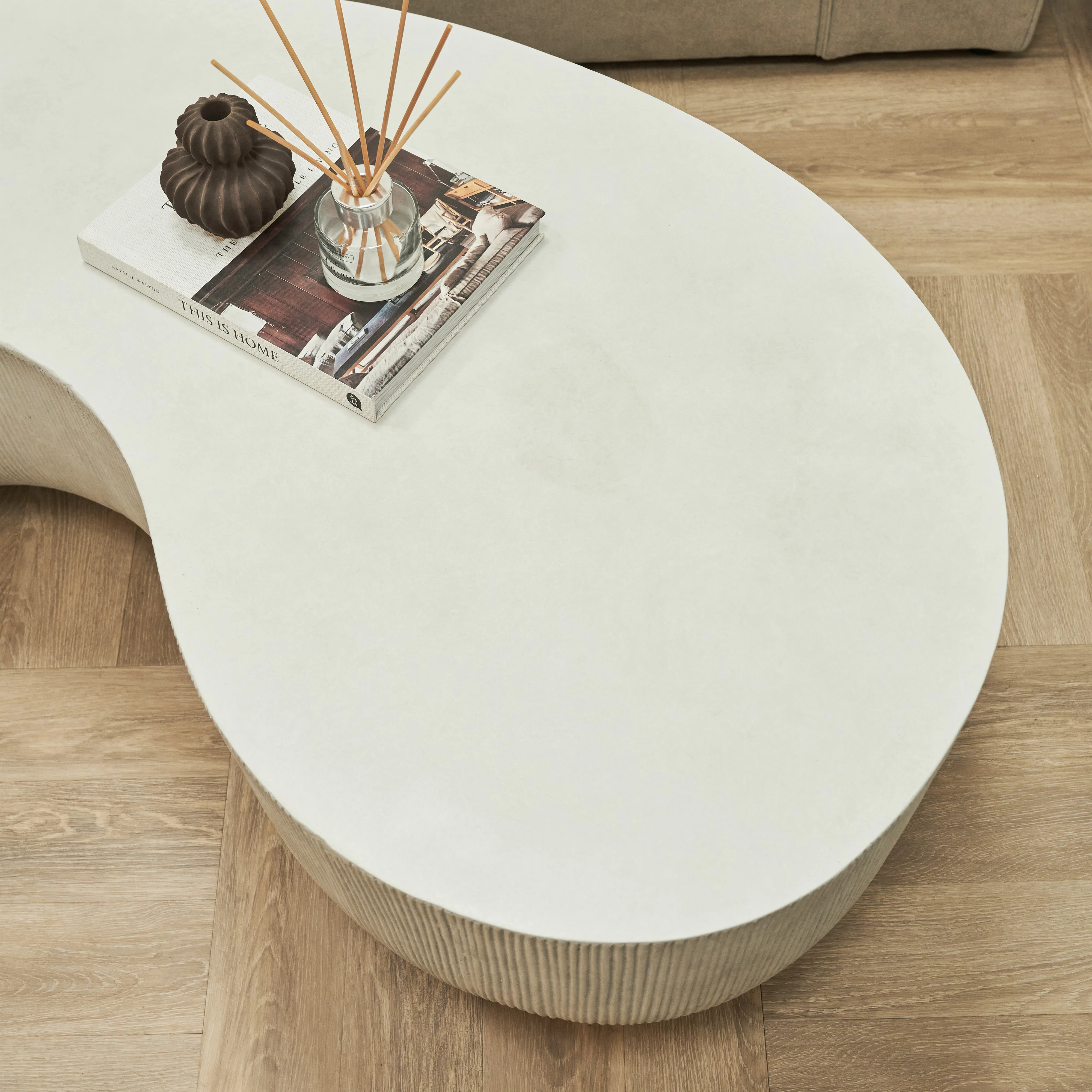 Leonardo - Minimal Concrete Shaped Coffee Table Large - Image 5