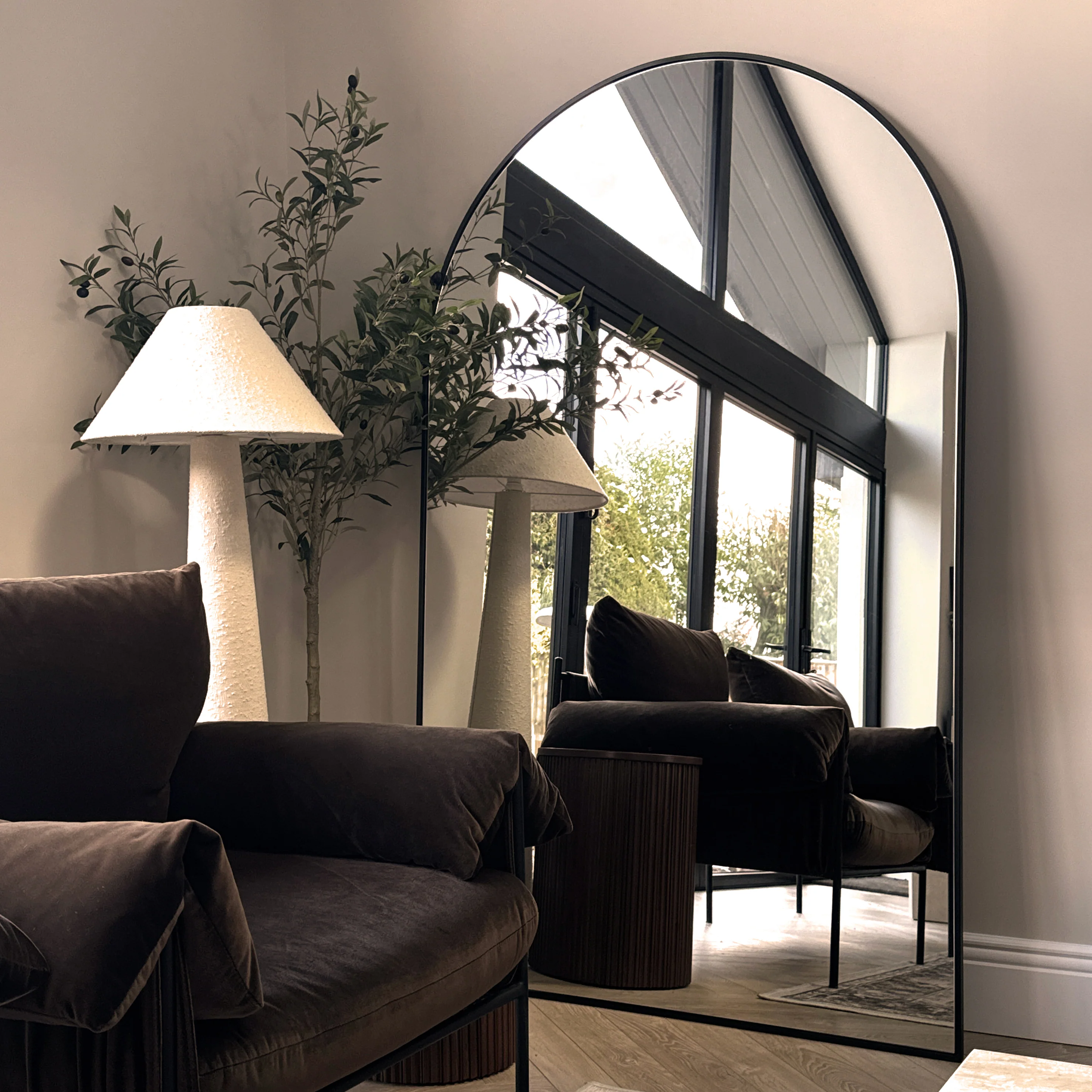 Liberty - Black Full Length Arched Metal Mirror 180cm x 110cm - Image 3