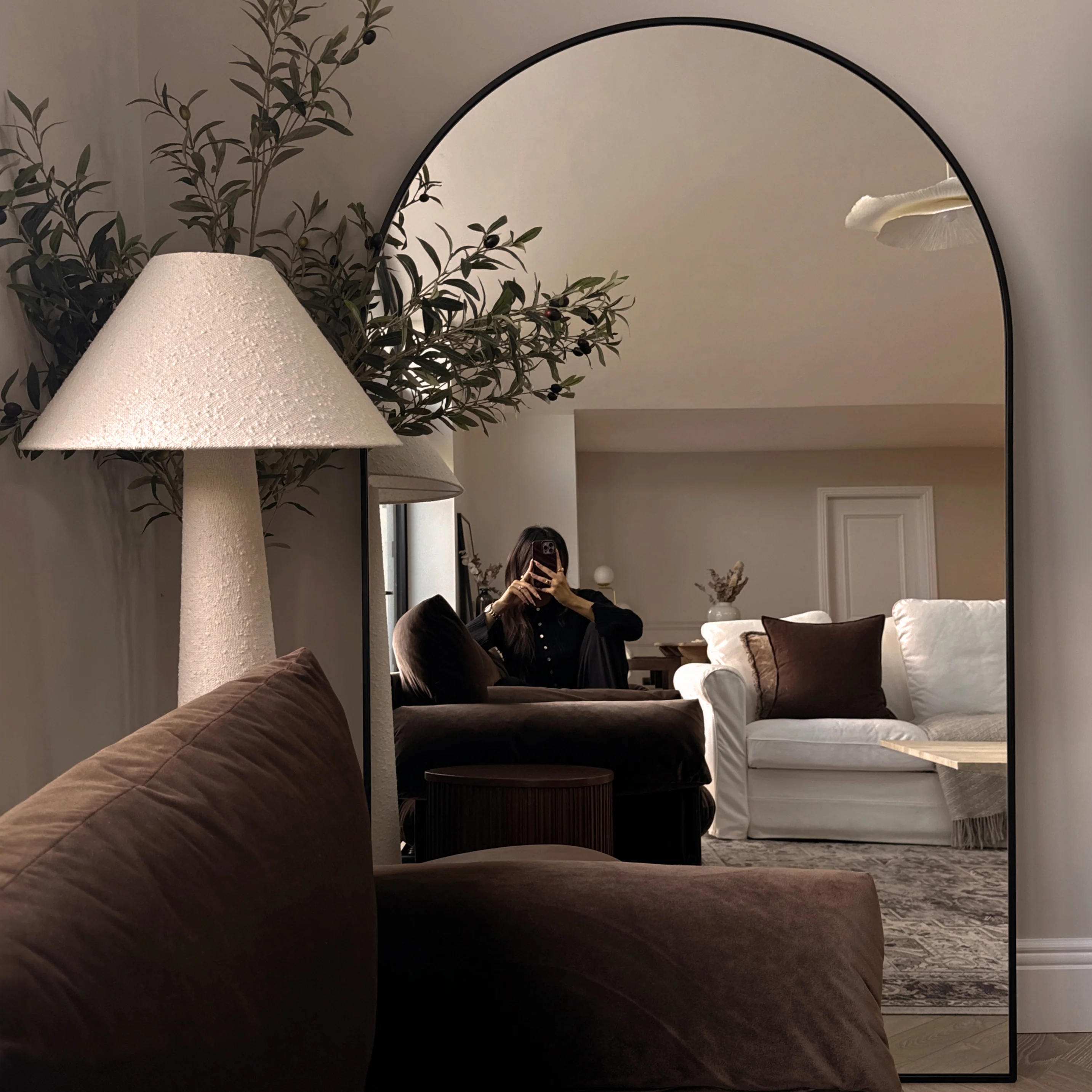 Liberty - Black Full Length Arched Metal Mirror 180cm x 110cm - Image 4