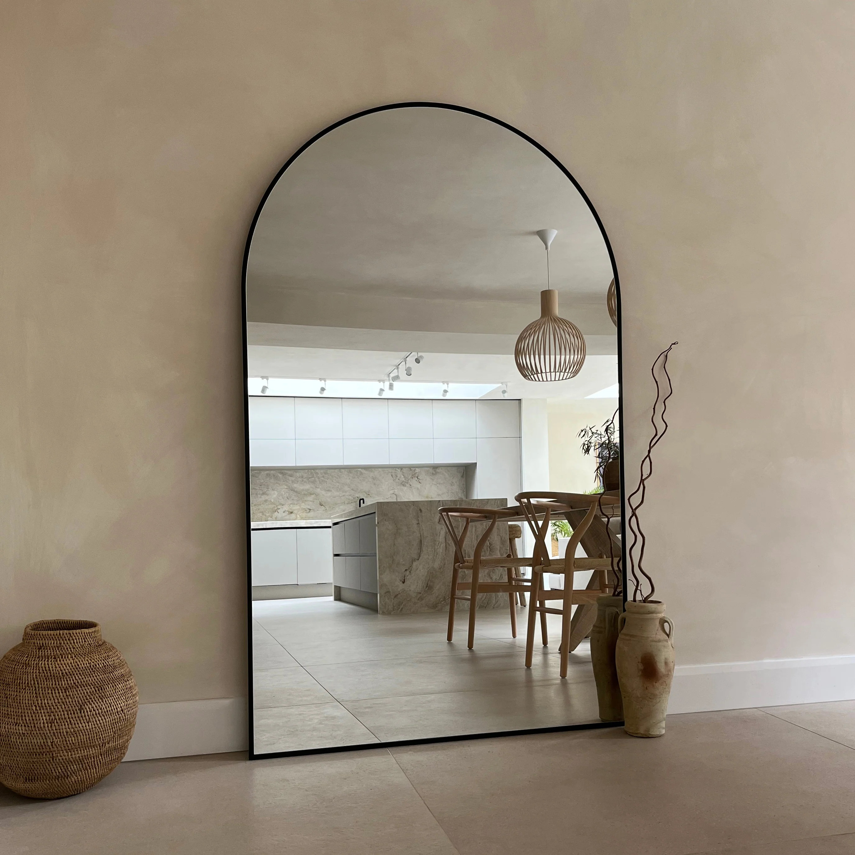 Liberty - Black Full Length Arched Metal Mirror 180cm x 110cm - Image 5