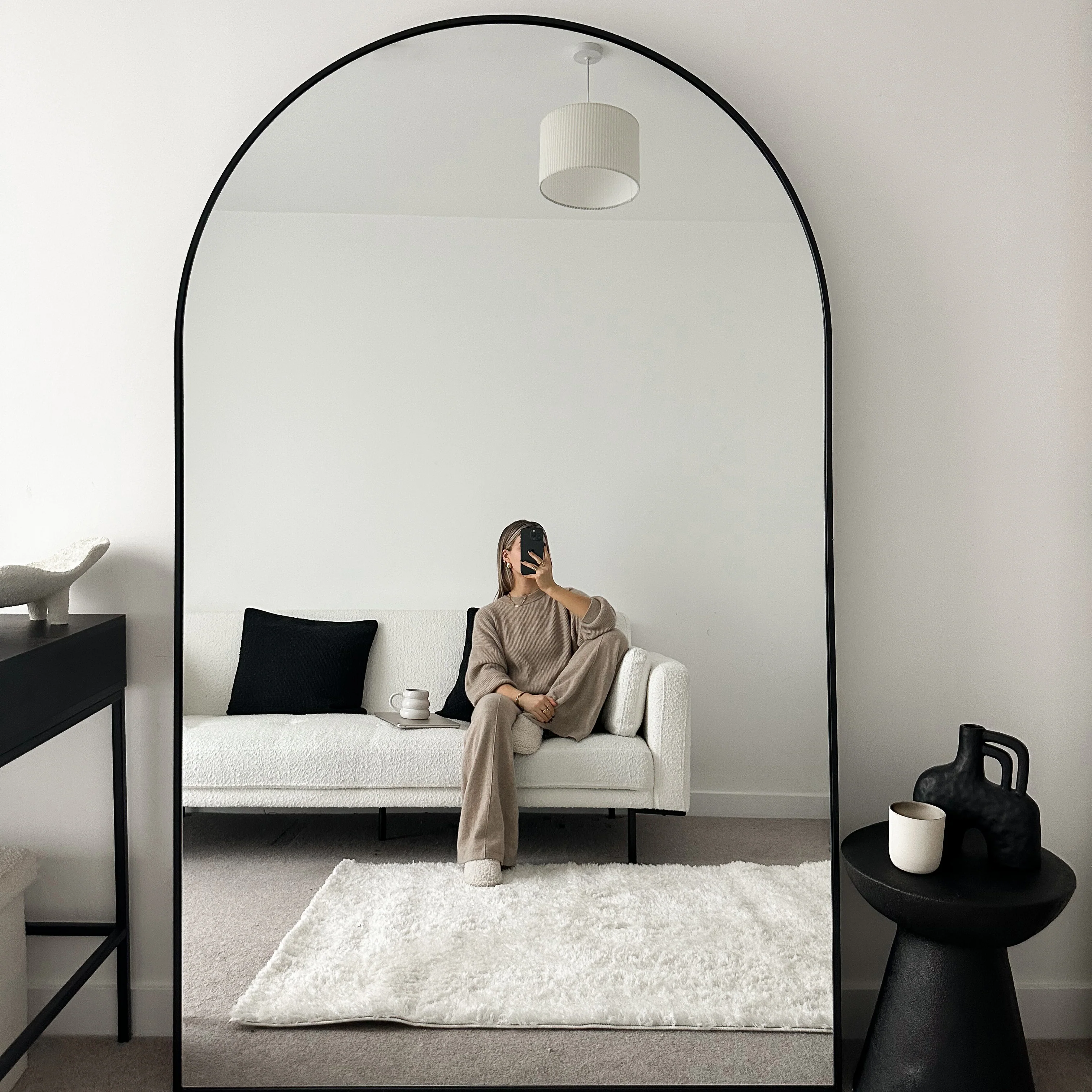 Liberty - Black Full Length Arched Metal Mirror 180cm x 110cm - Image 6