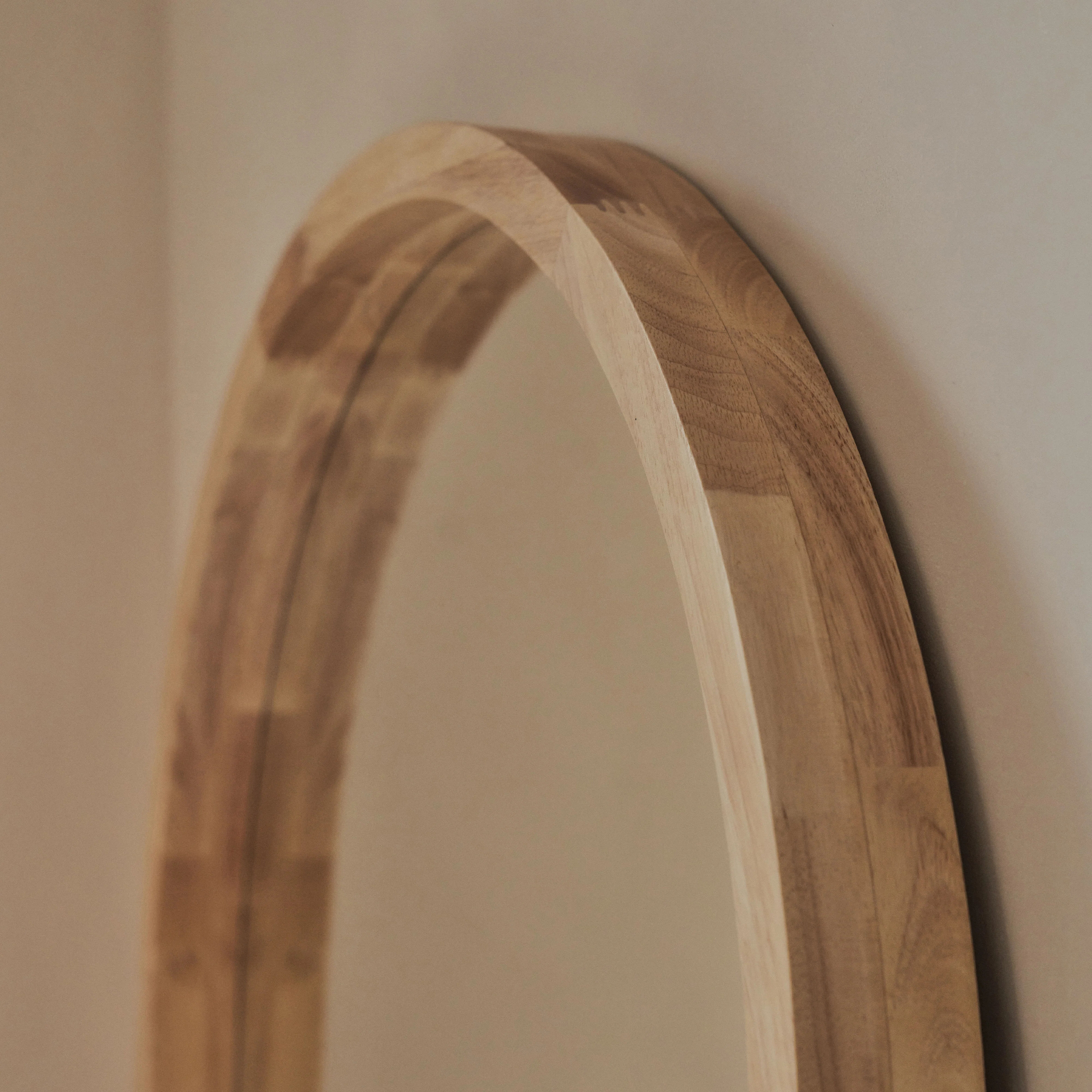 Lilia - Full Length Light Wood Arched Wooden Mirror 170cm x 80cm - Image 5