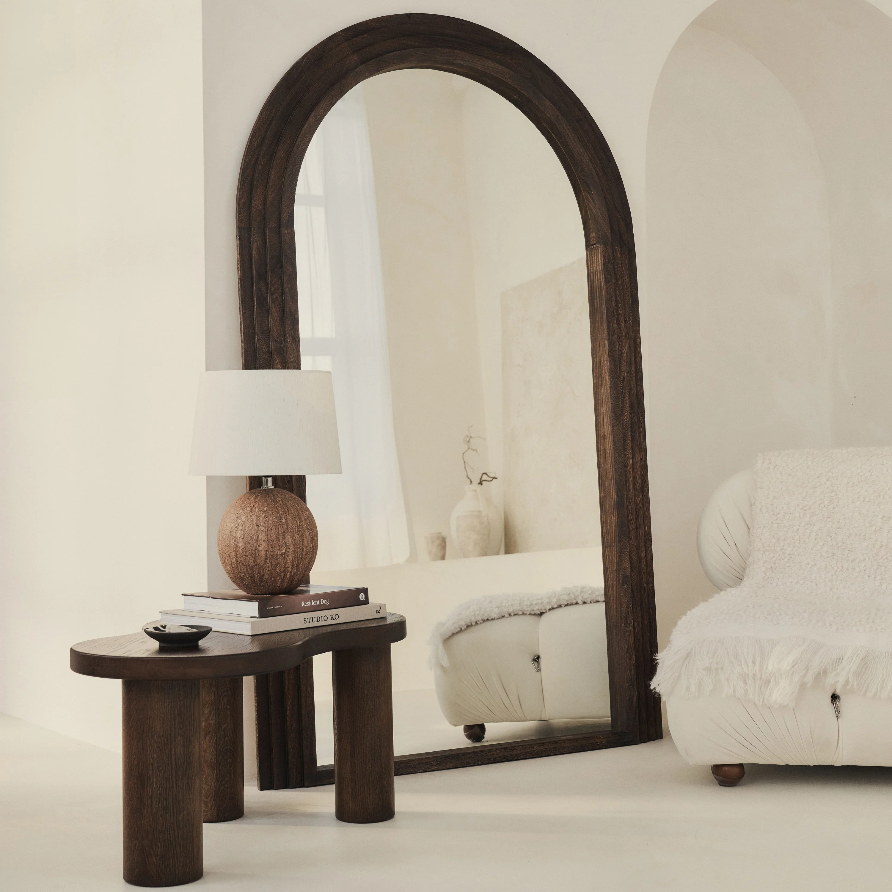 Luciana - Full Length Arched Charred Wood Mirror 180cm x 110cm - Image 11