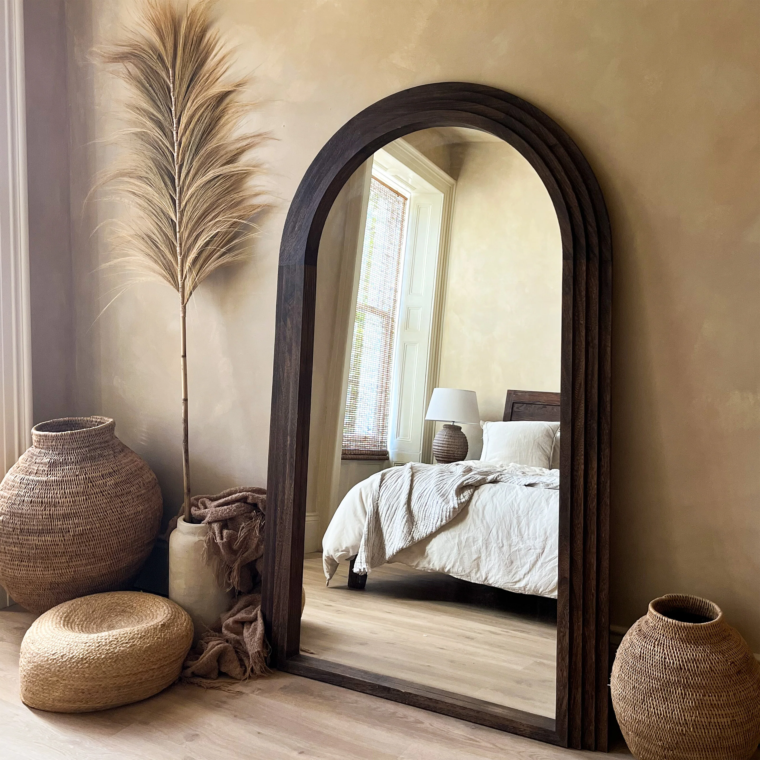 Luciana - Full Length Arched Charred Wood Mirror 180cm x 110cm - Image 3