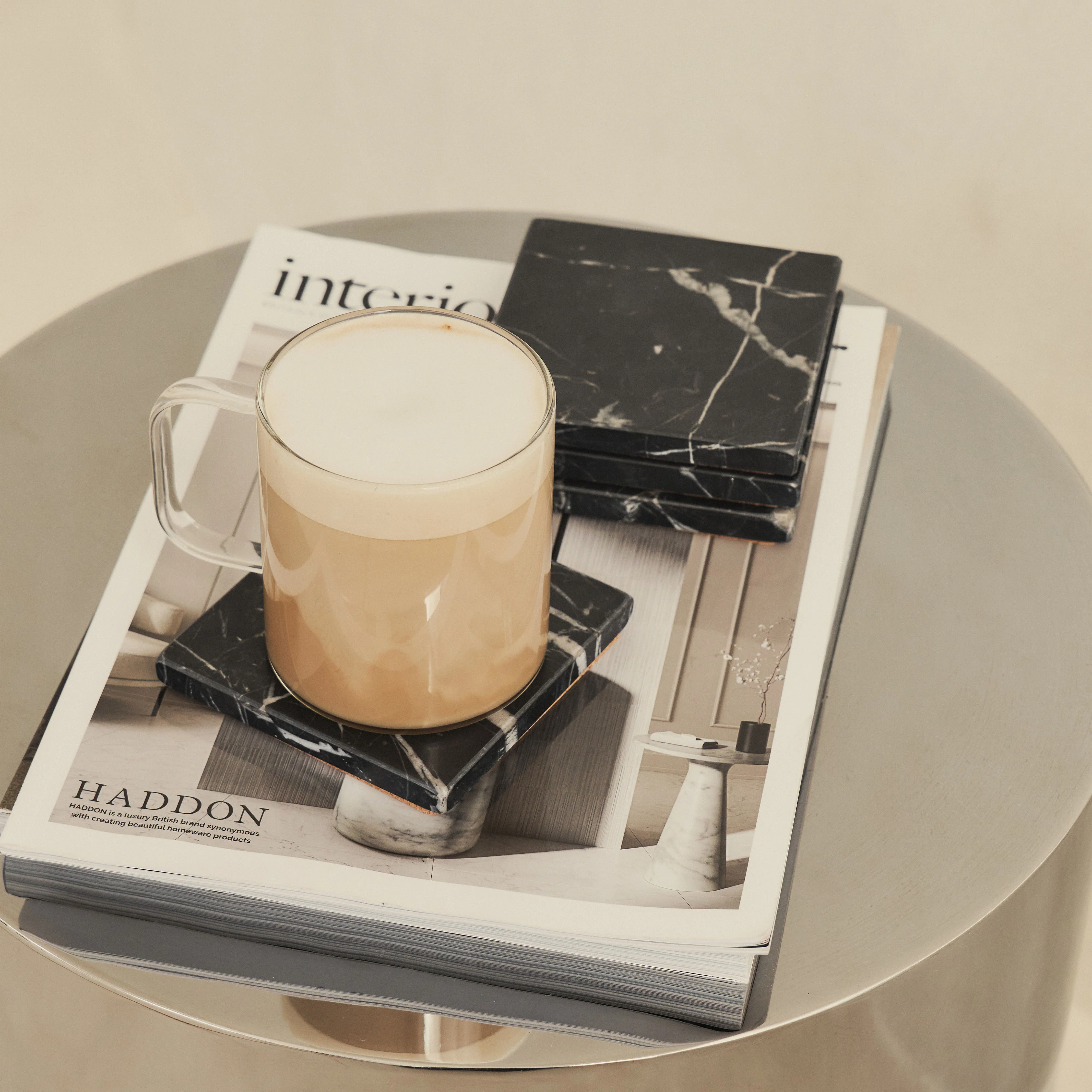 Marbelle - Black Marble Coasters Set of 4 Square - Image 7