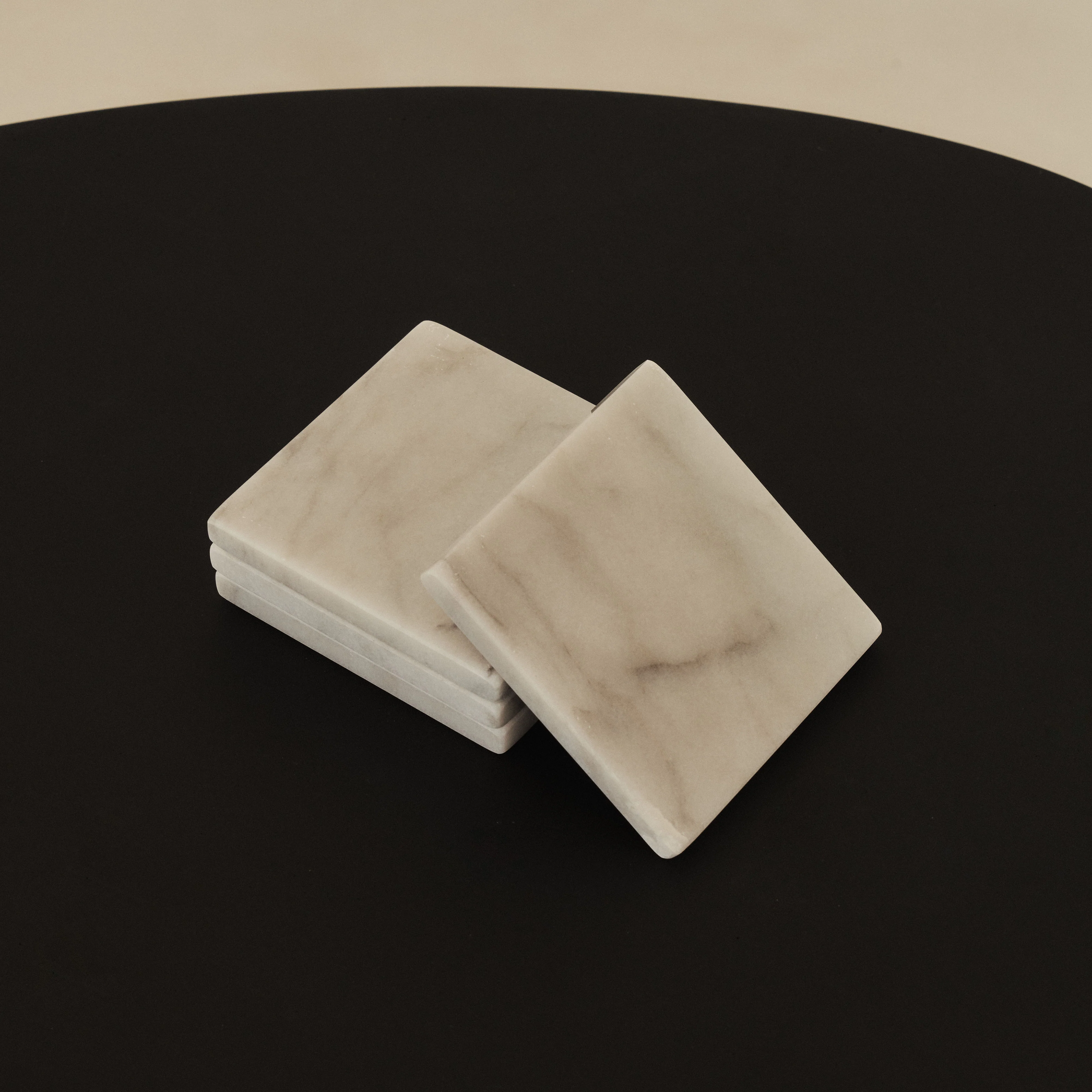 Marbelle - White Marble Coasters Set of 4 Square - Image 3