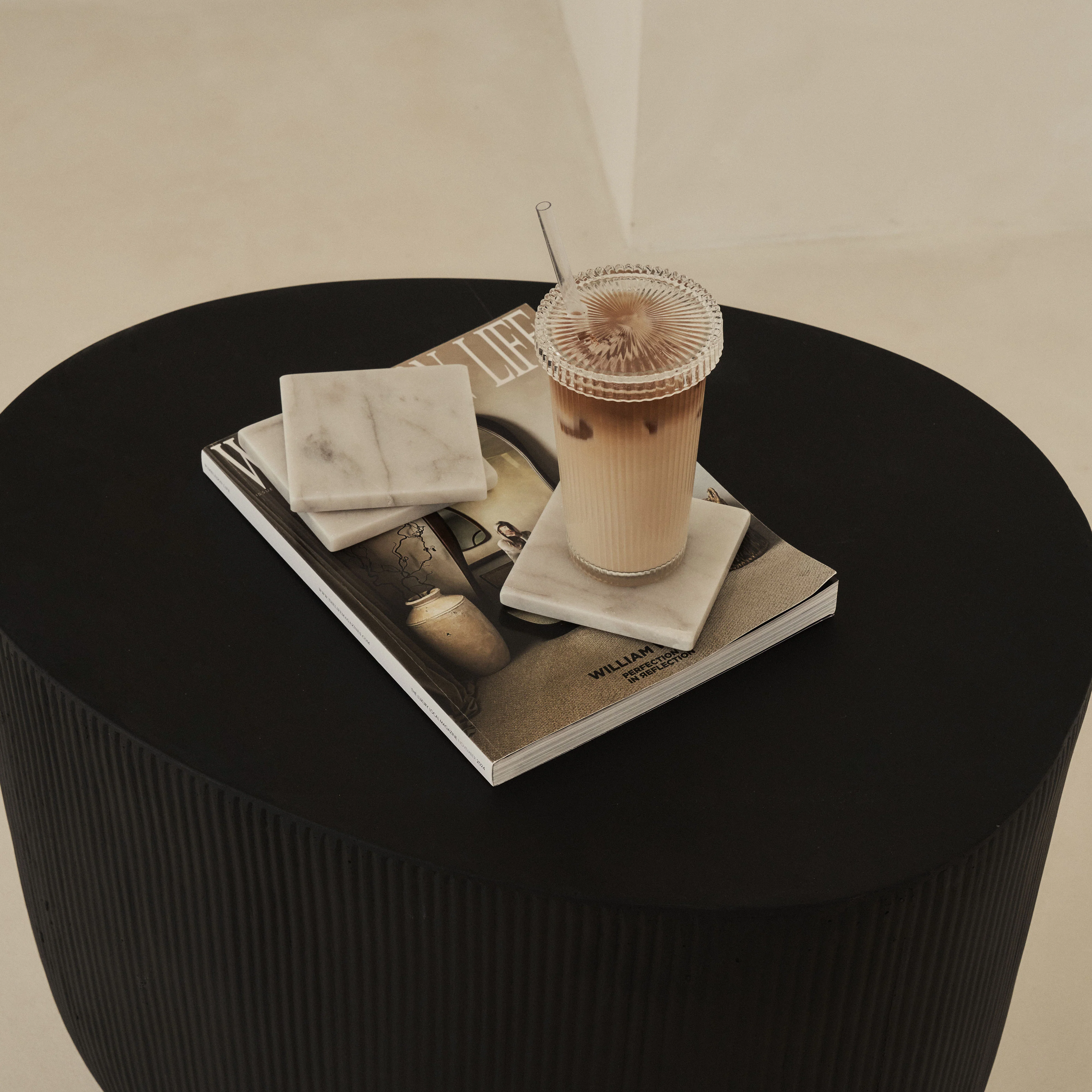 Marbelle - White Marble Coasters Set of 4 Square - Image 8