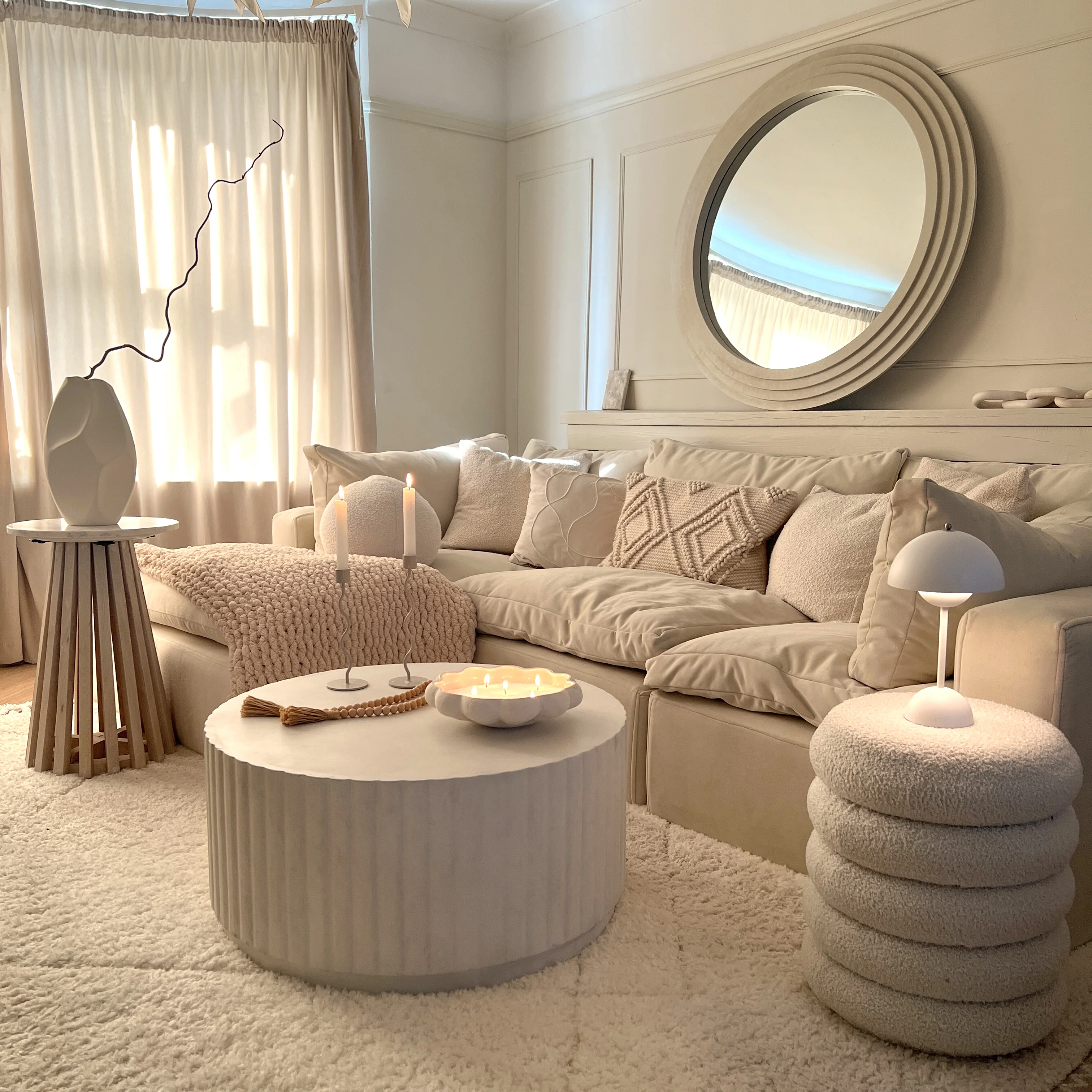 Massimo - Minimal Concrete Ribbed Coffee Table Large - Image 3