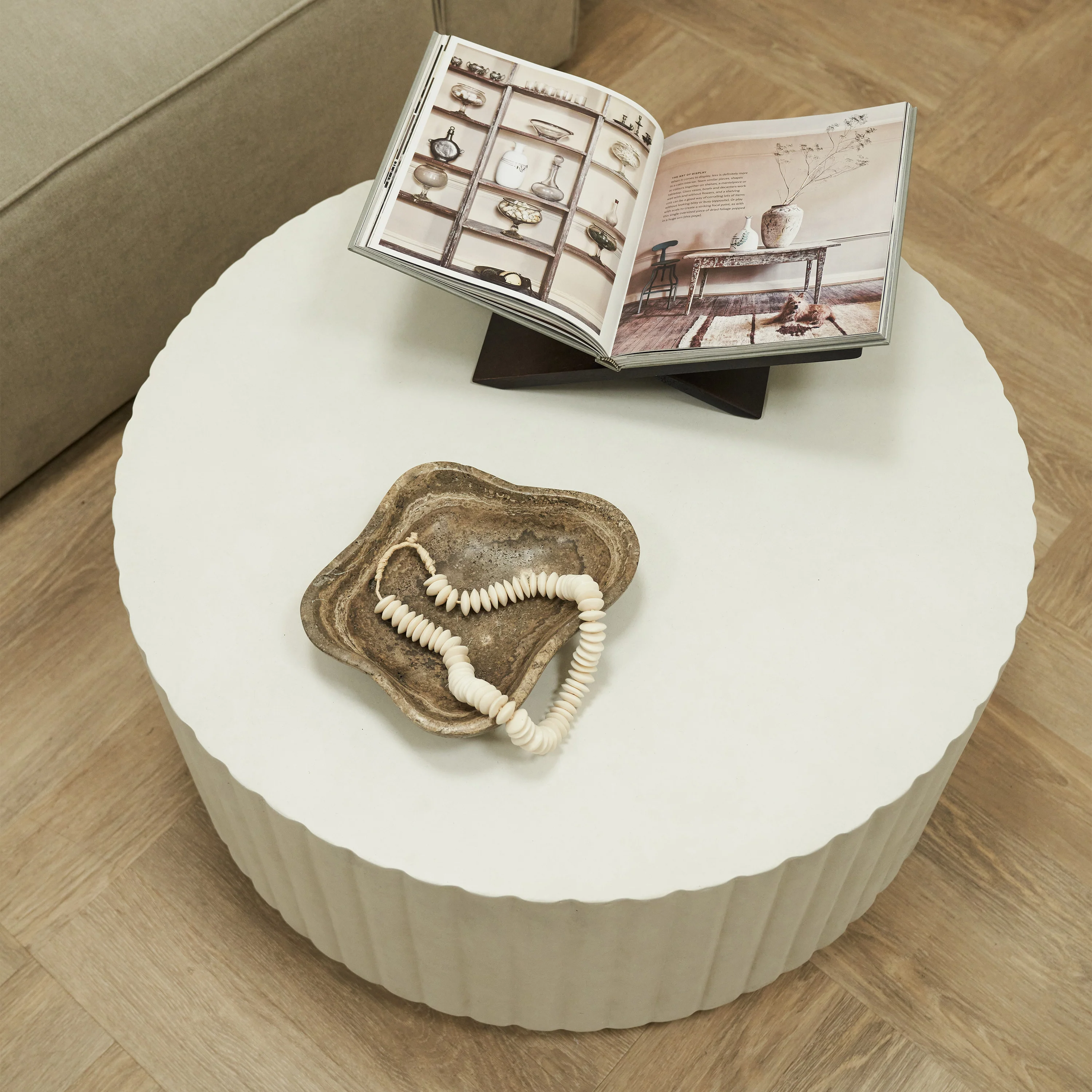 Massimo - Minimal Concrete Ribbed Coffee Table Large - Image 5
