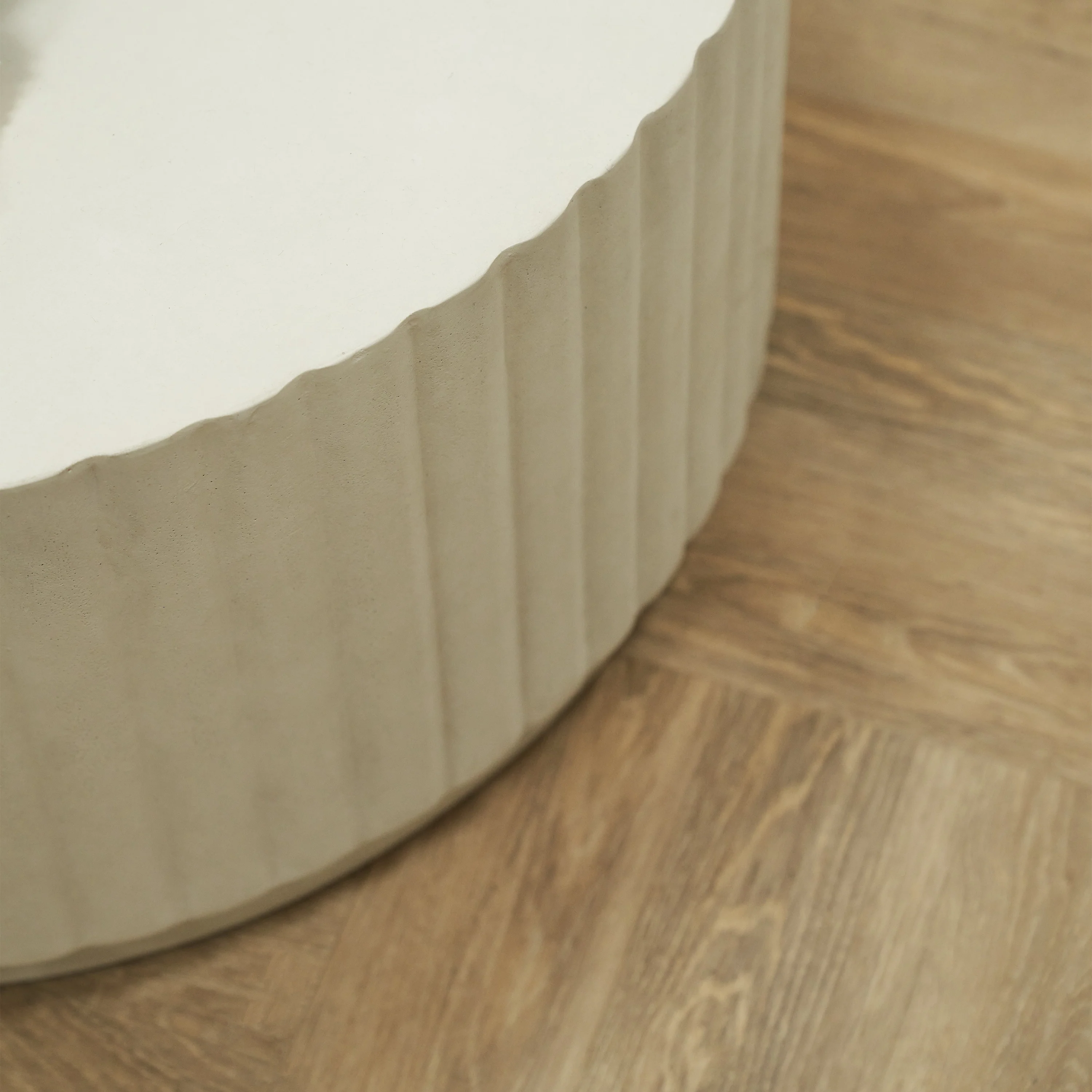 Massimo - Minimal Concrete Ribbed Coffee Table Large - Image 7