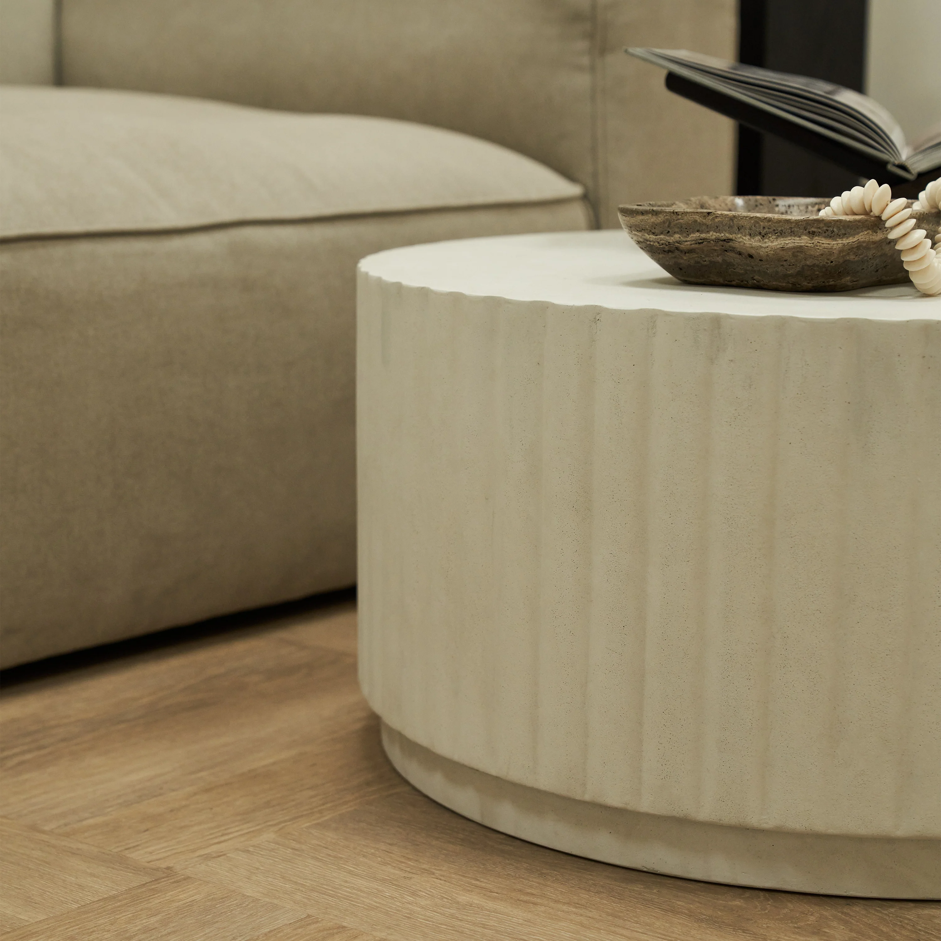 Massimo - Minimal Concrete Ribbed Coffee Table Large - Image 9