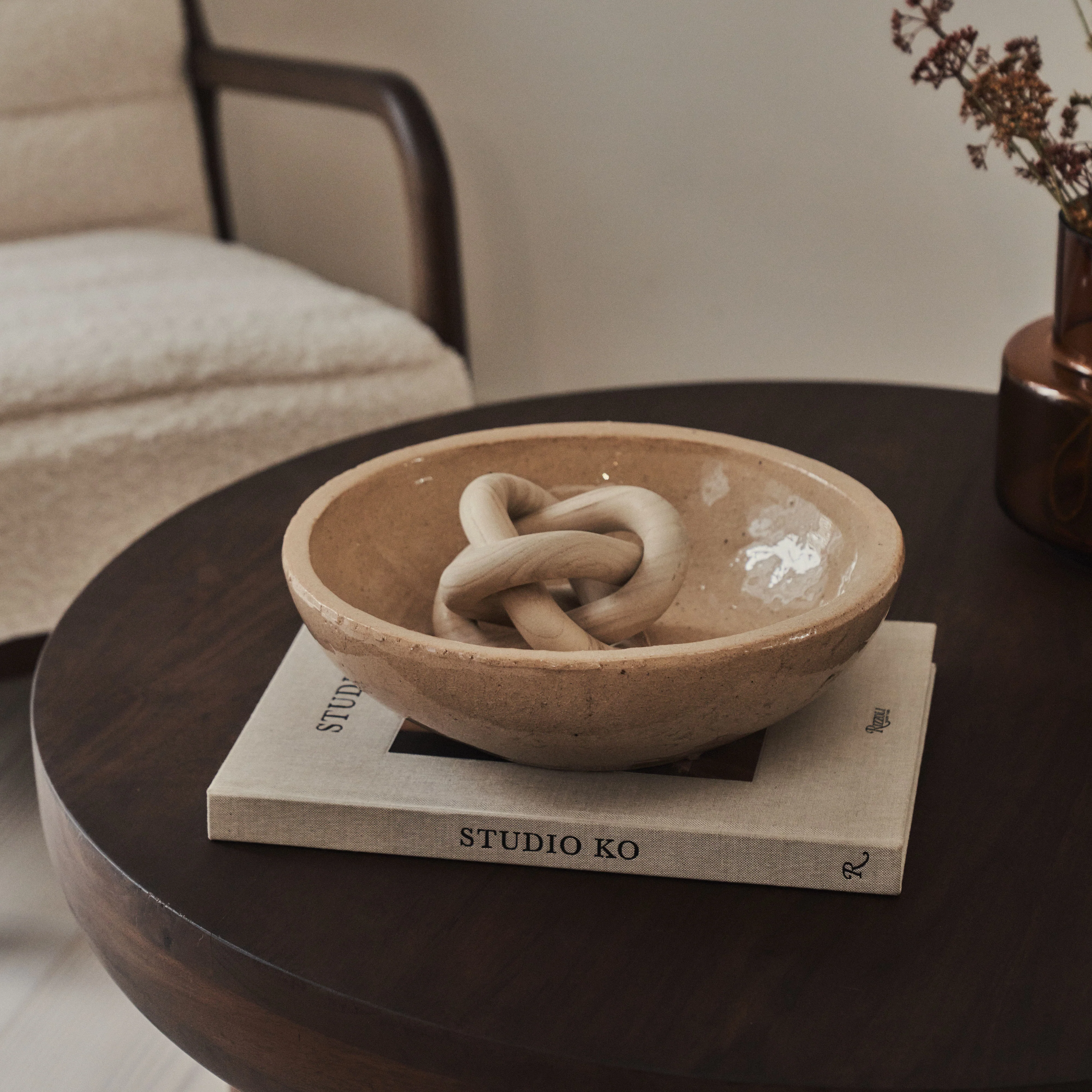 Portera - Beige Gloss Ceramic Decorative Bowl - Image 3