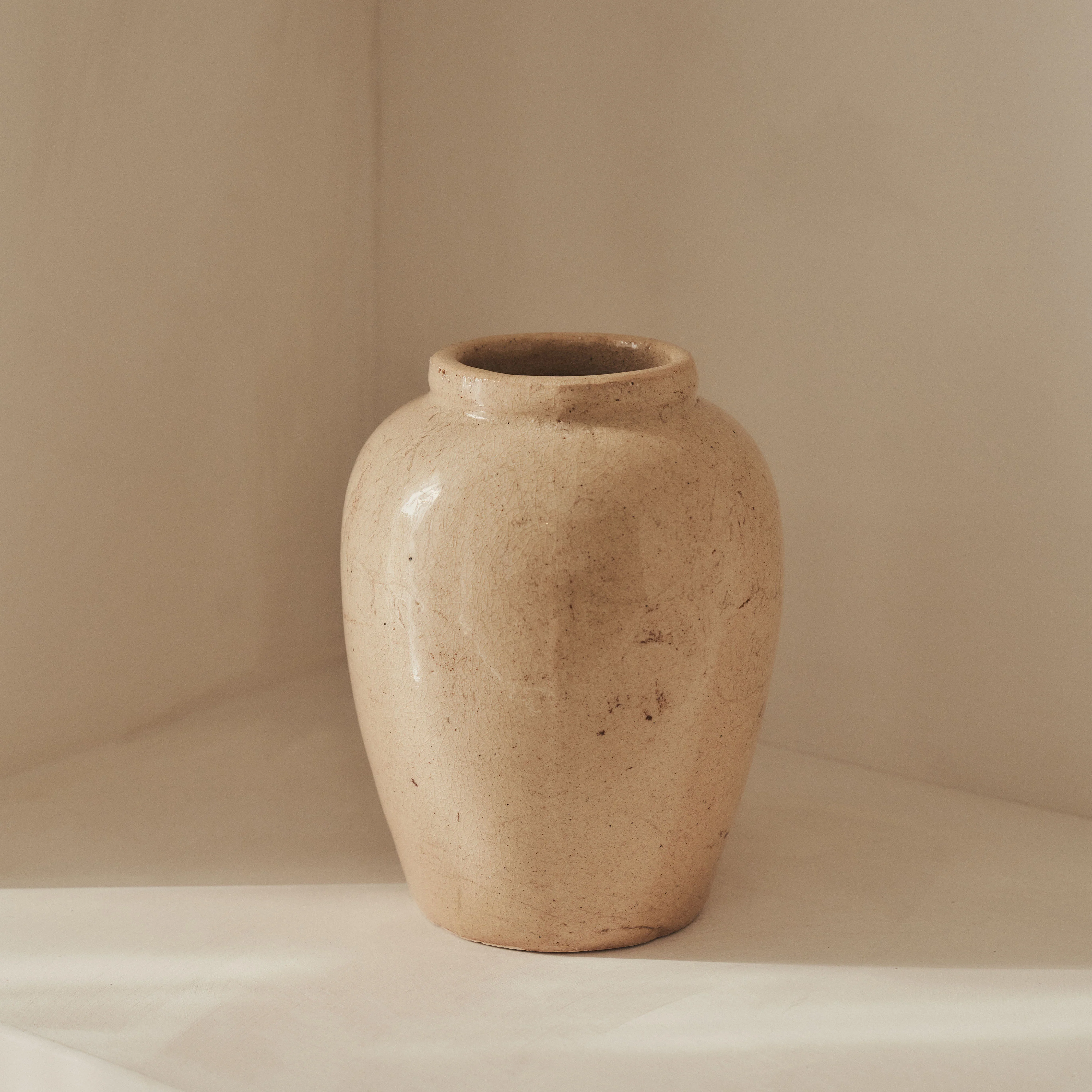 Portera - Beige Gloss Ceramic Vase - Image 4