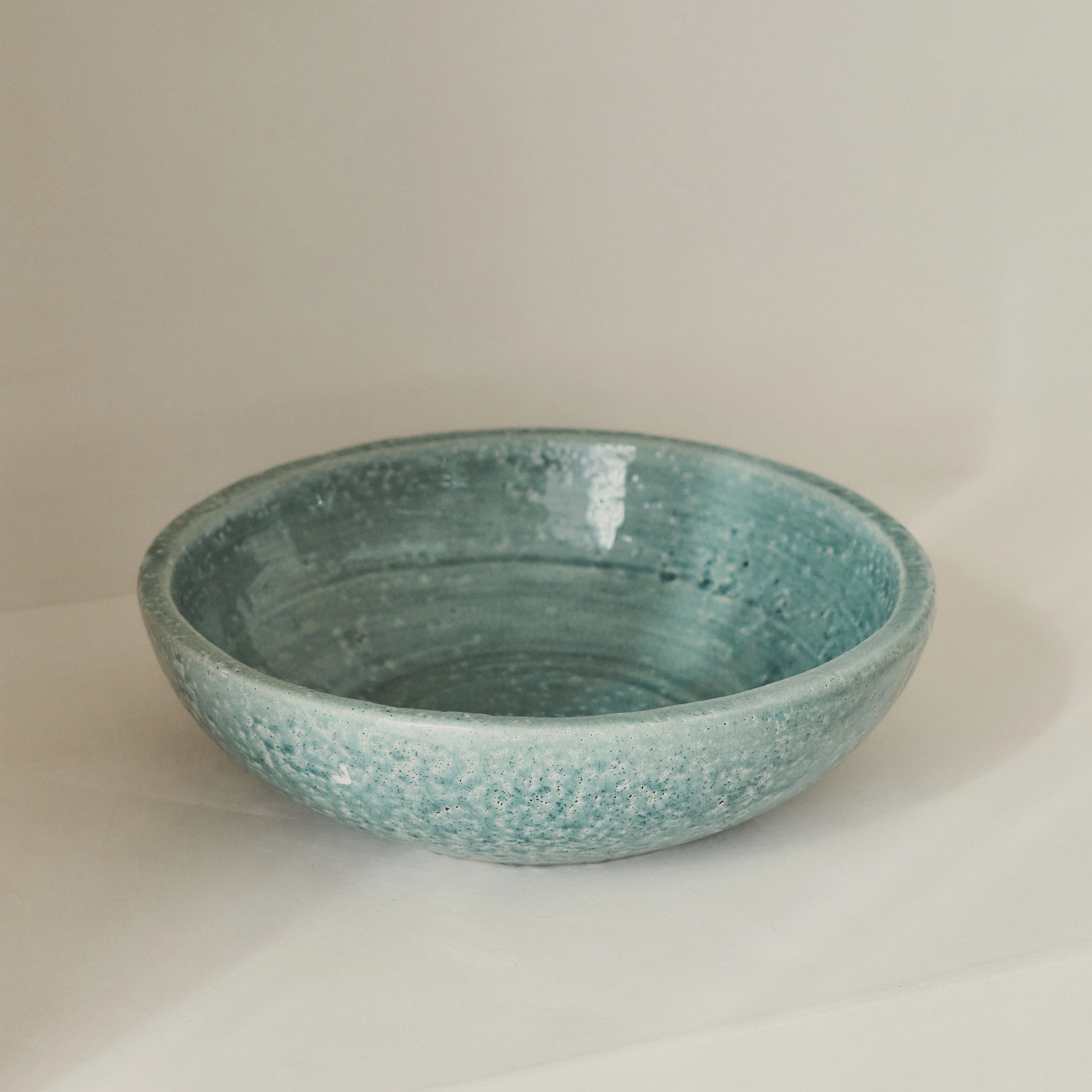 Portera - Coral Blue Gloss Ceramic Decorative Bowl - Image 10