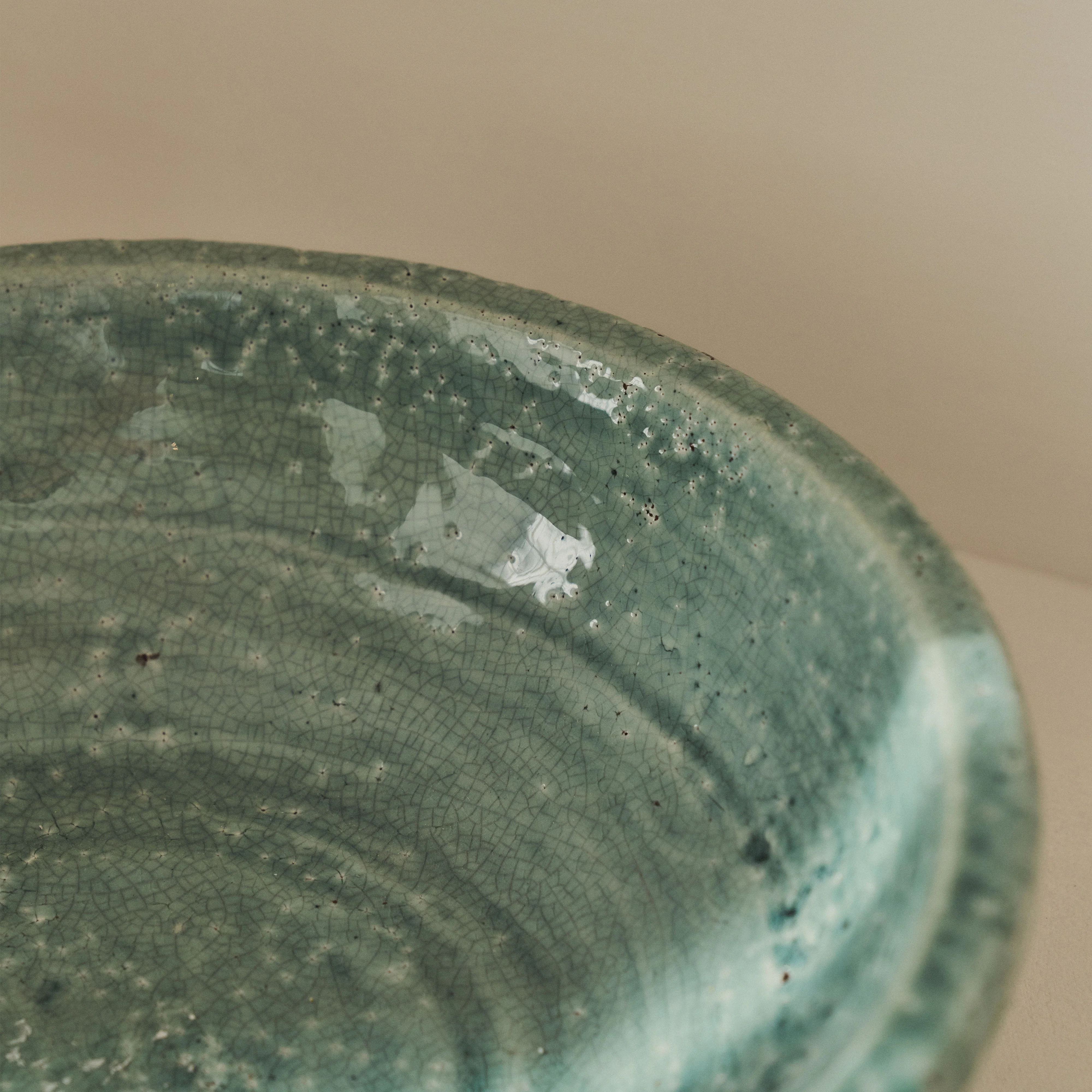 Portera - Coral Blue Gloss Ceramic Decorative Bowl - Image 8