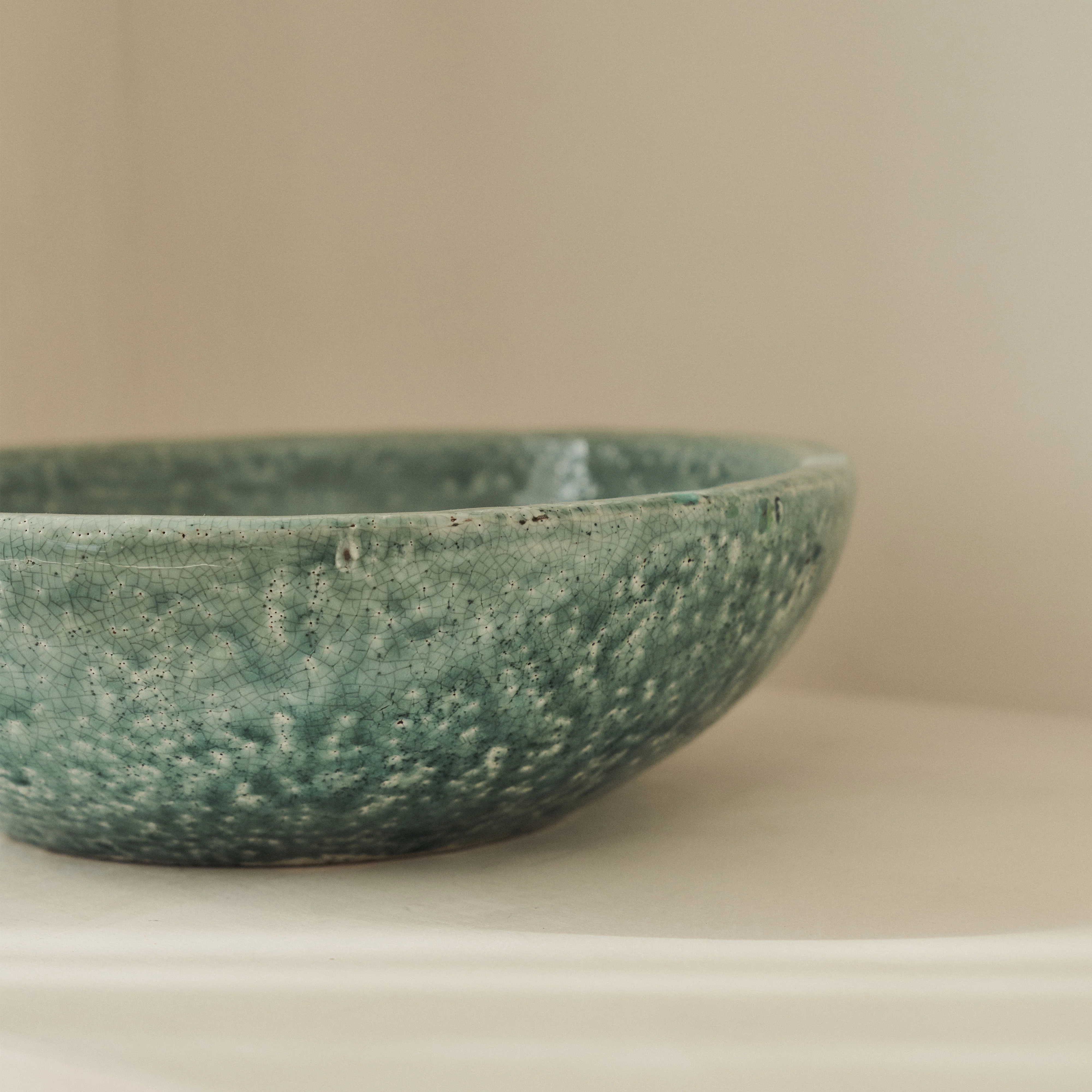 Portera - Coral Blue Gloss Ceramic Decorative Bowl - Image 9