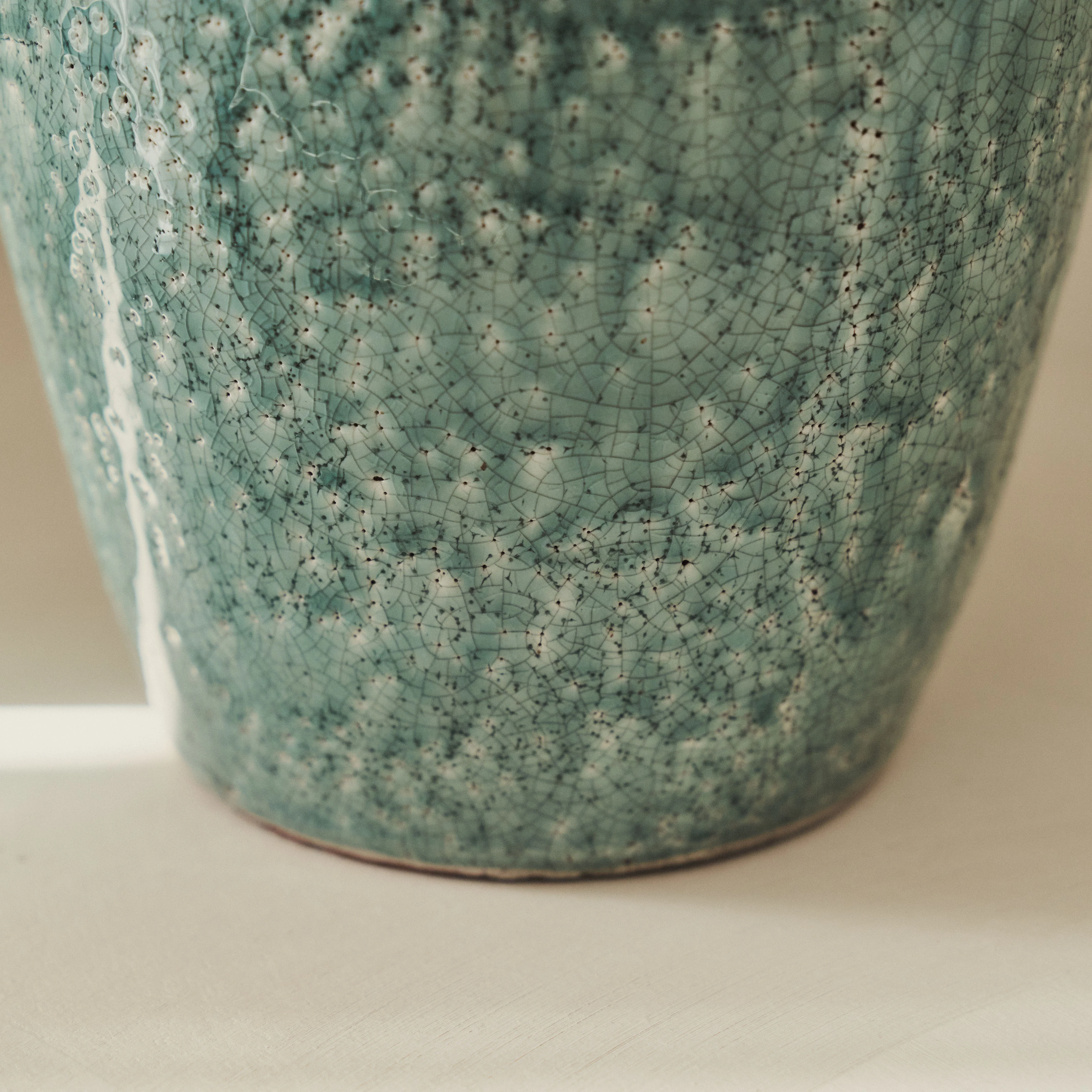 Portera - Coral Blue Gloss Ceramic Vase - Image 3