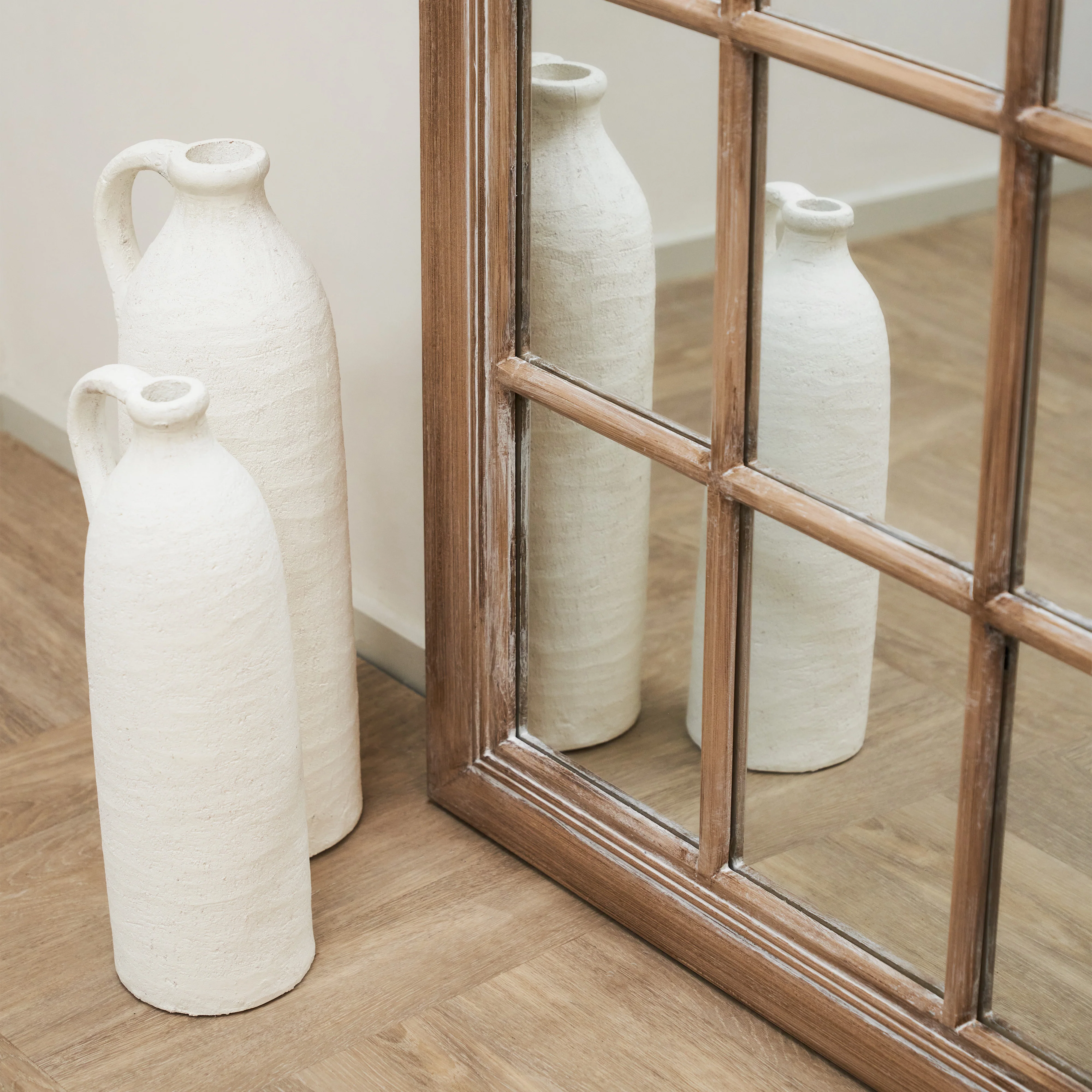 Sasha - Oak Shabby Chic Full Length Window Mirror 180cm x 100cm - Image 4