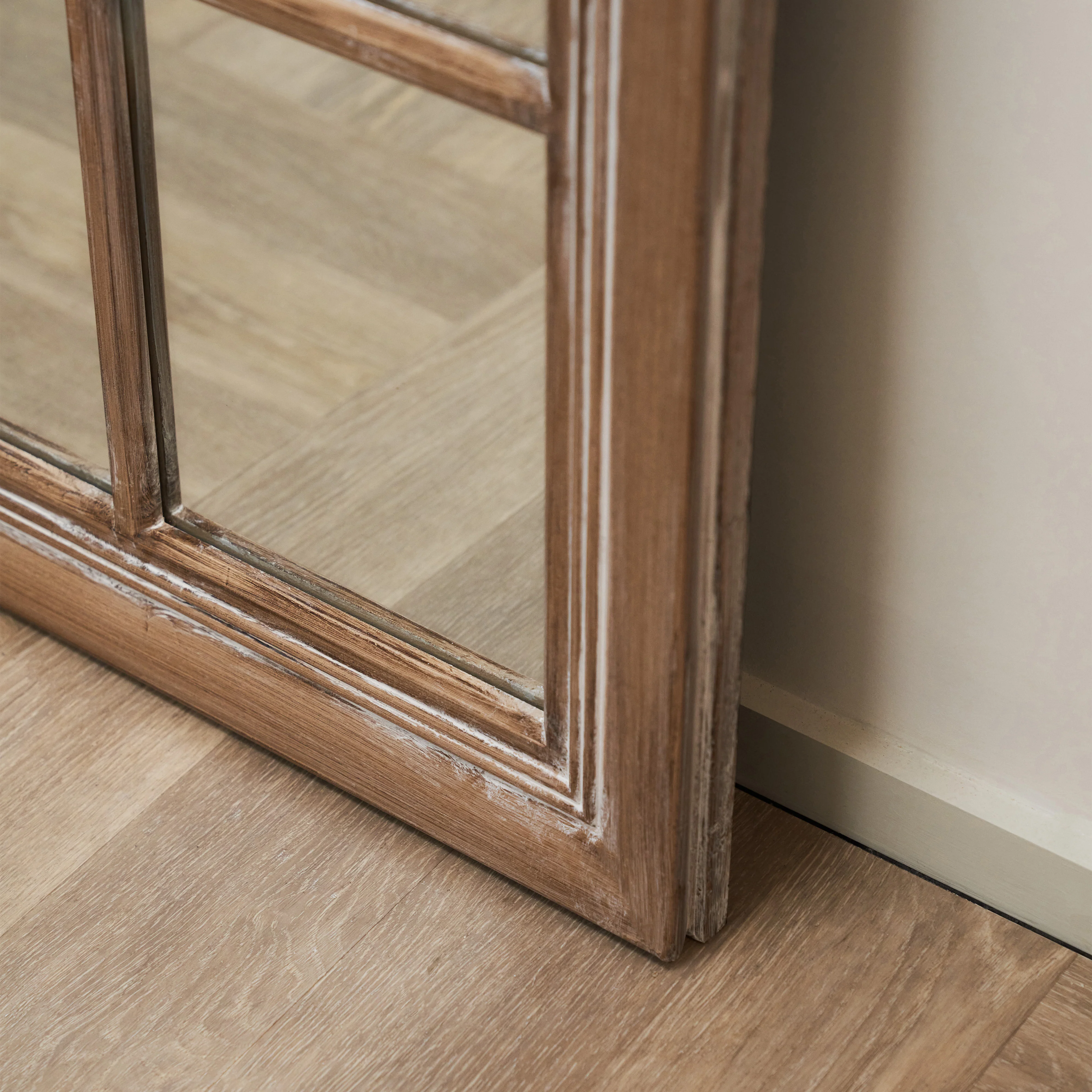 Sasha - Oak Shabby Chic Full Length Window Mirror 180cm x 100cm - Image 9