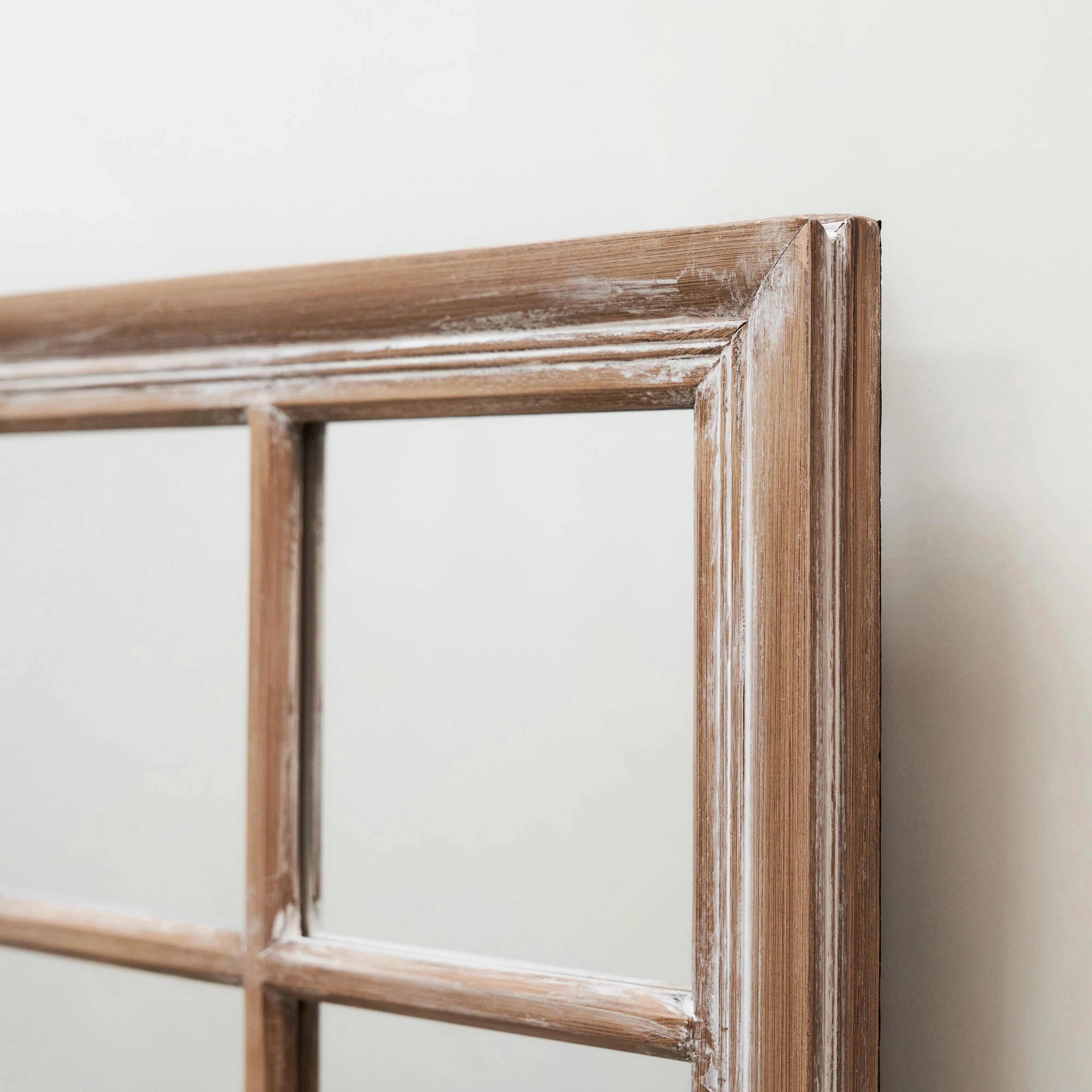 Sasha - Oak Shabby Chic Rectangular Window Mirror 134cm x 70cm - Image 3