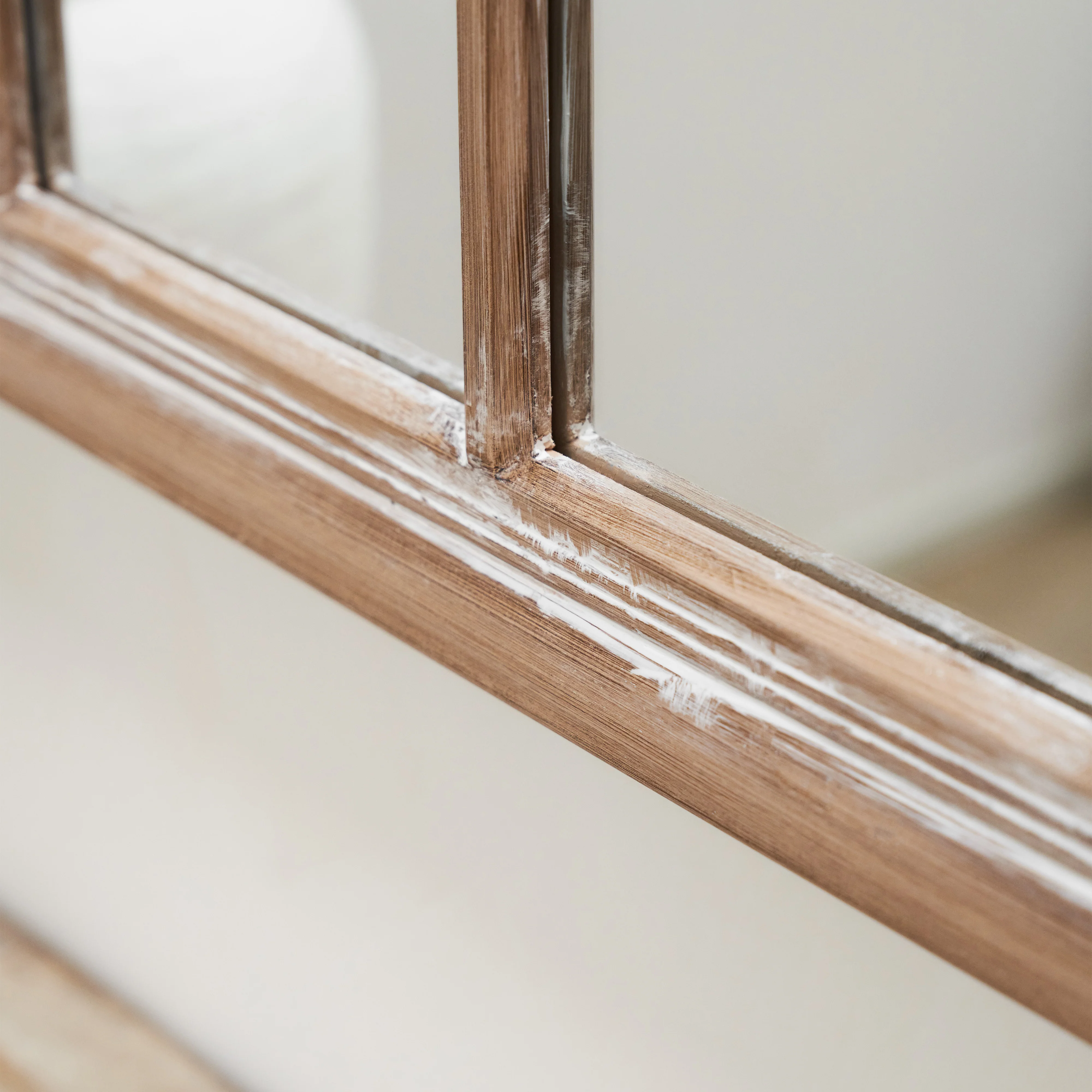 Sasha - Oak Shabby Chic Rectangular Window Mirror 134cm x 70cm - Image 4