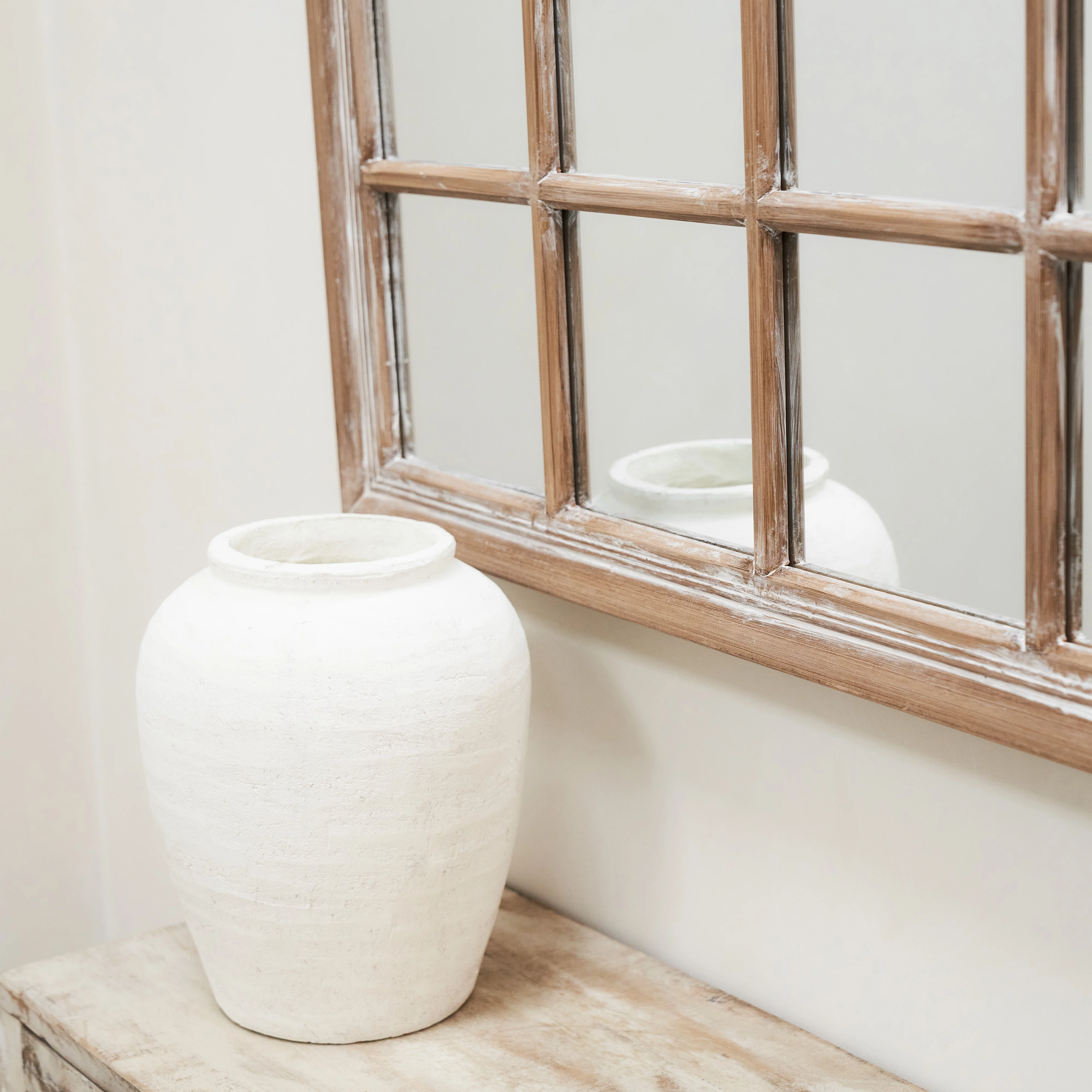 Sasha - Oak Shabby Chic Rectangular Window Mirror 134cm x 70cm - Image 5