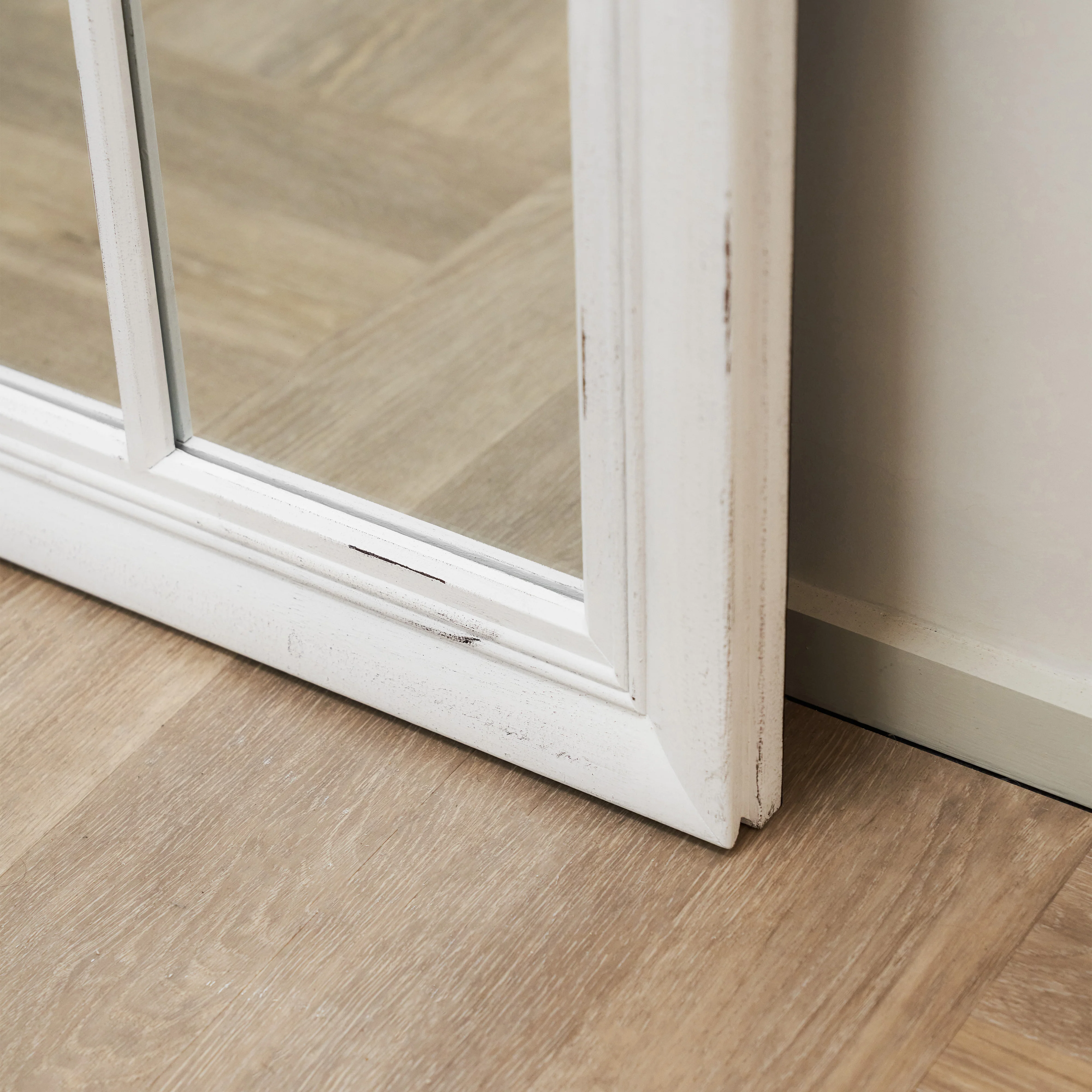 Sasha - White Shabby Chic Full Length Window Mirror 180cm x 100cm - Image 10