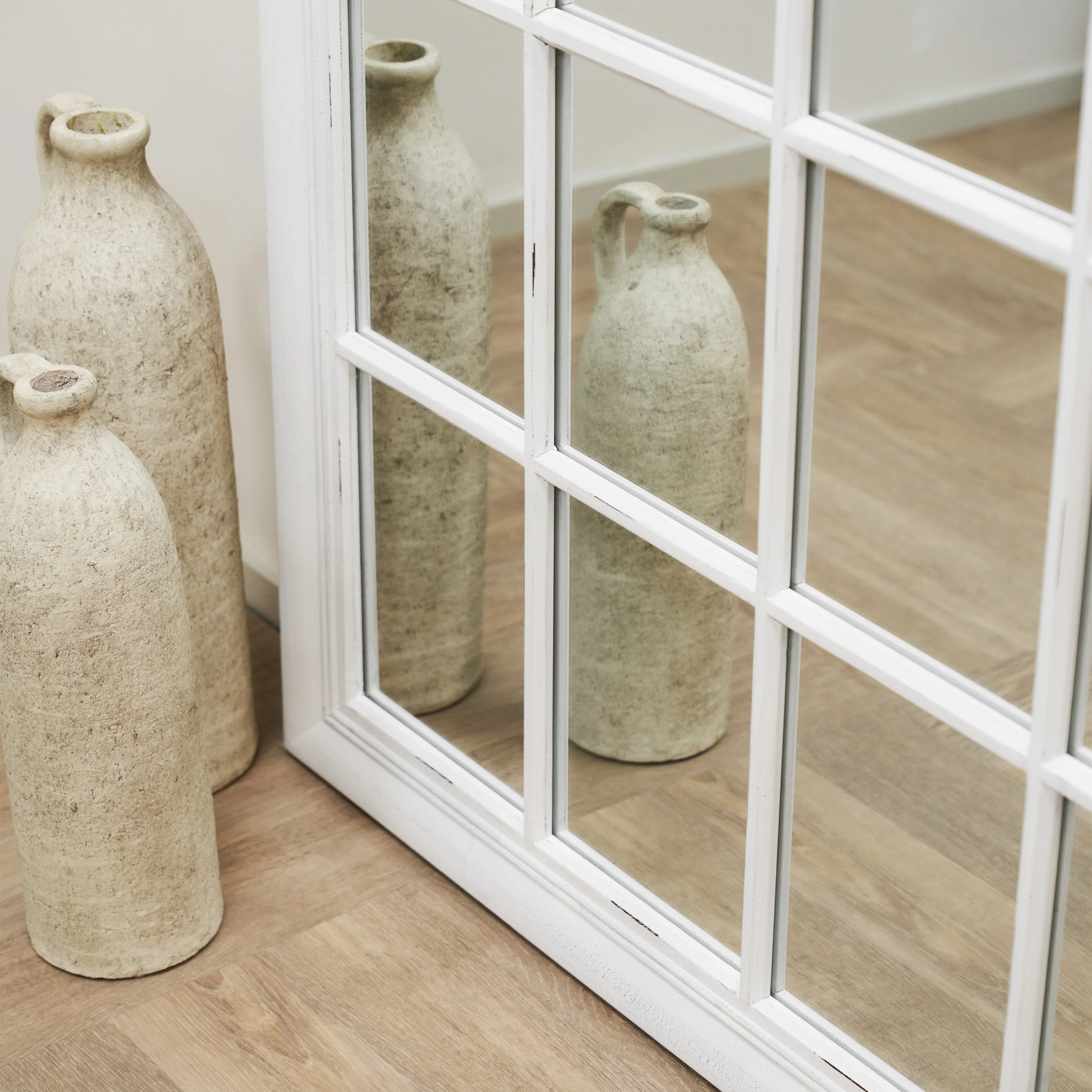 Sasha - White Shabby Chic Full Length Window Mirror 180cm x 100cm - Image 6