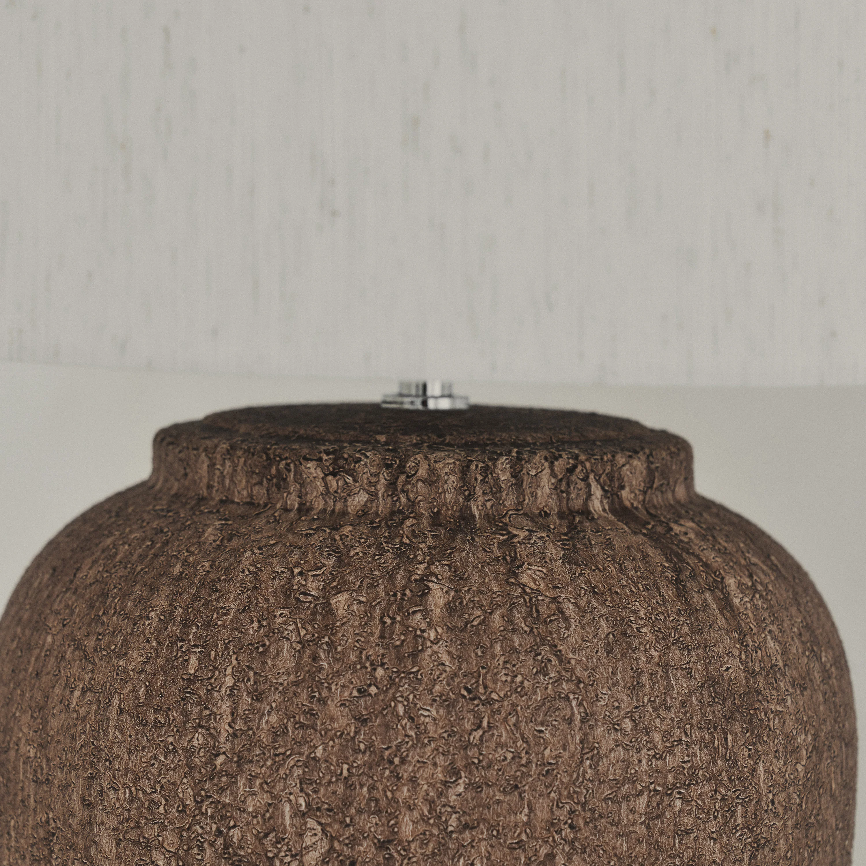 Sicily - Brown Ceramic Drum Shade Table Lamp - Image 5