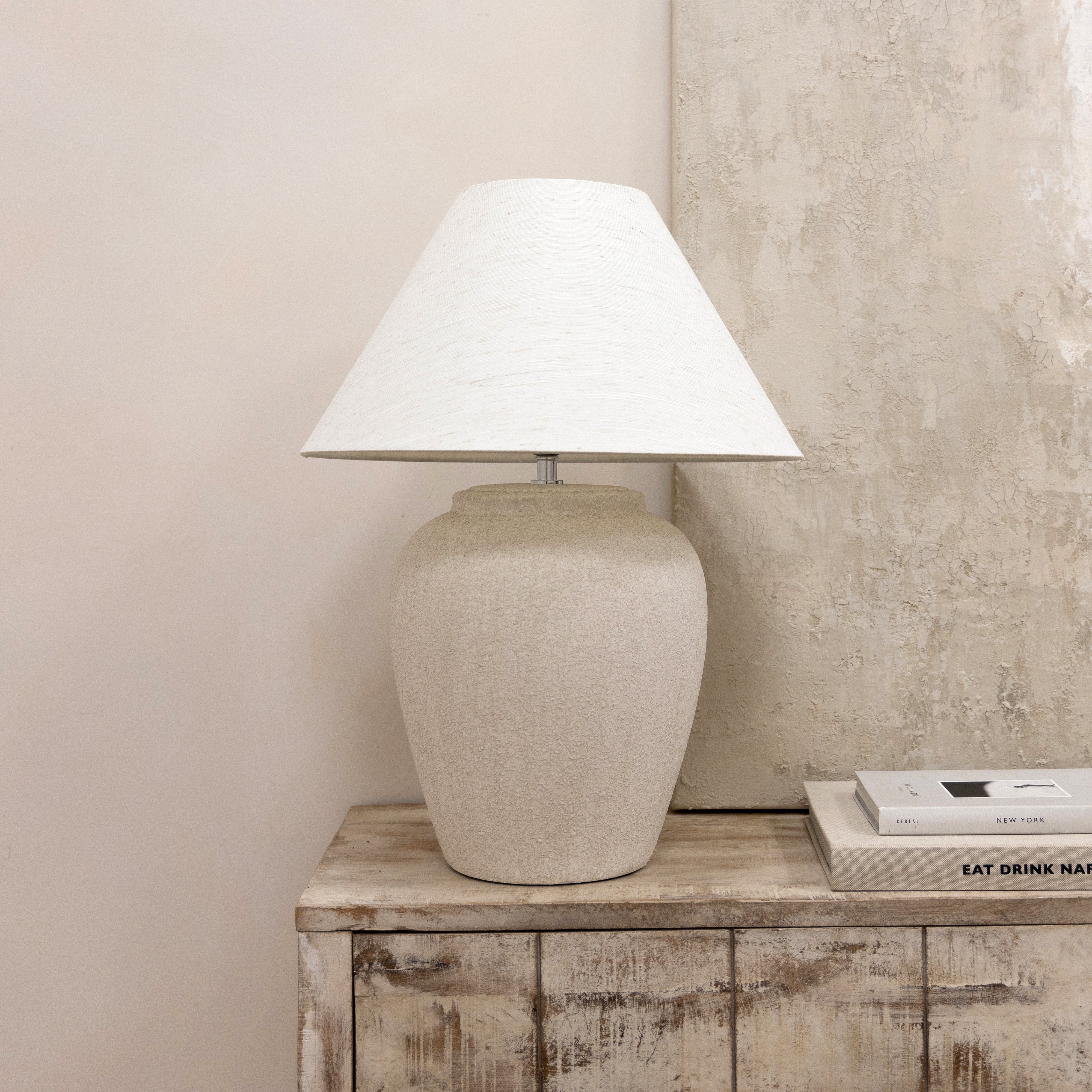 Sicily - Stone Ceramic Coolie Shade Table Lamp - Image 3