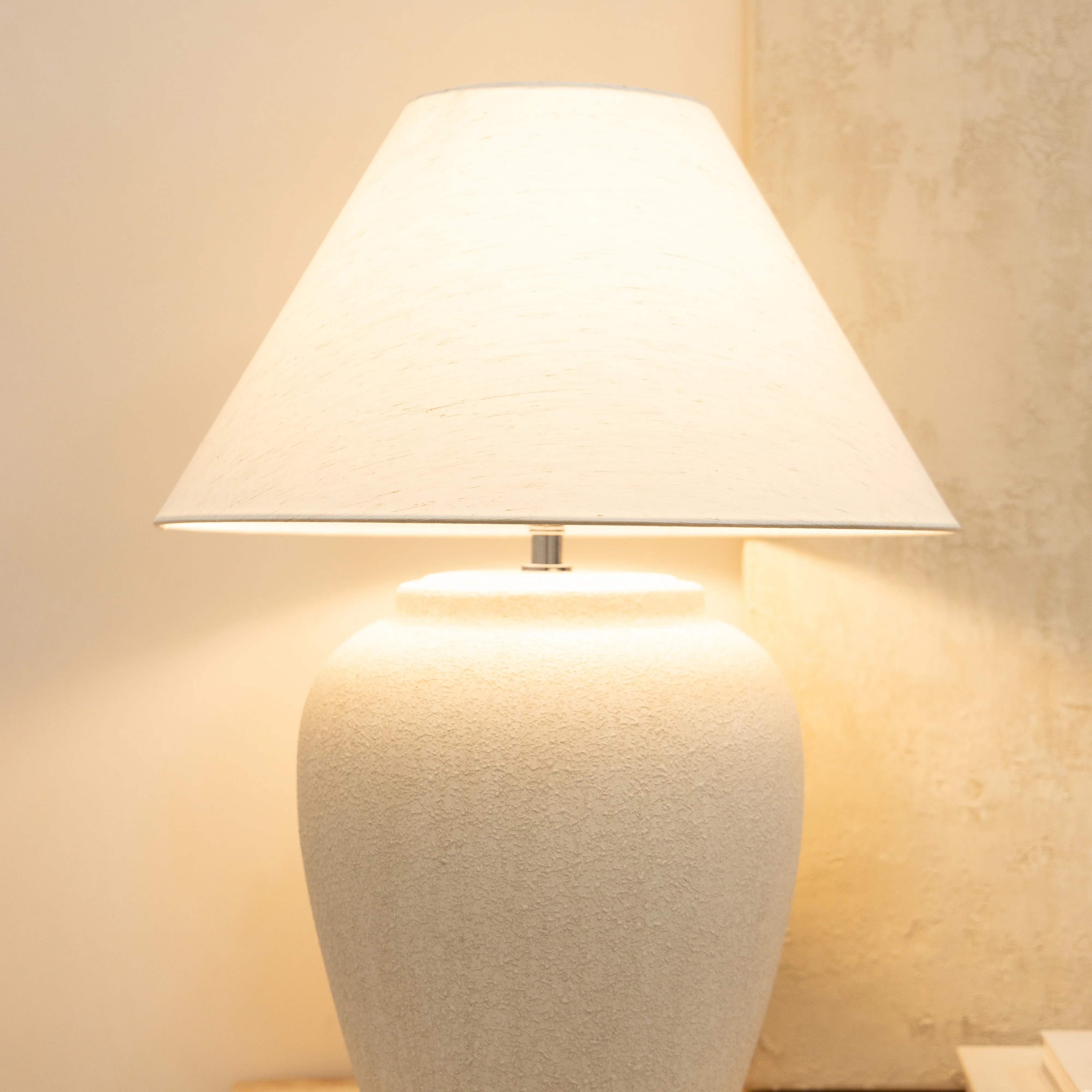 Sicily - Stone Ceramic Coolie Shade Table Lamp - Image 4