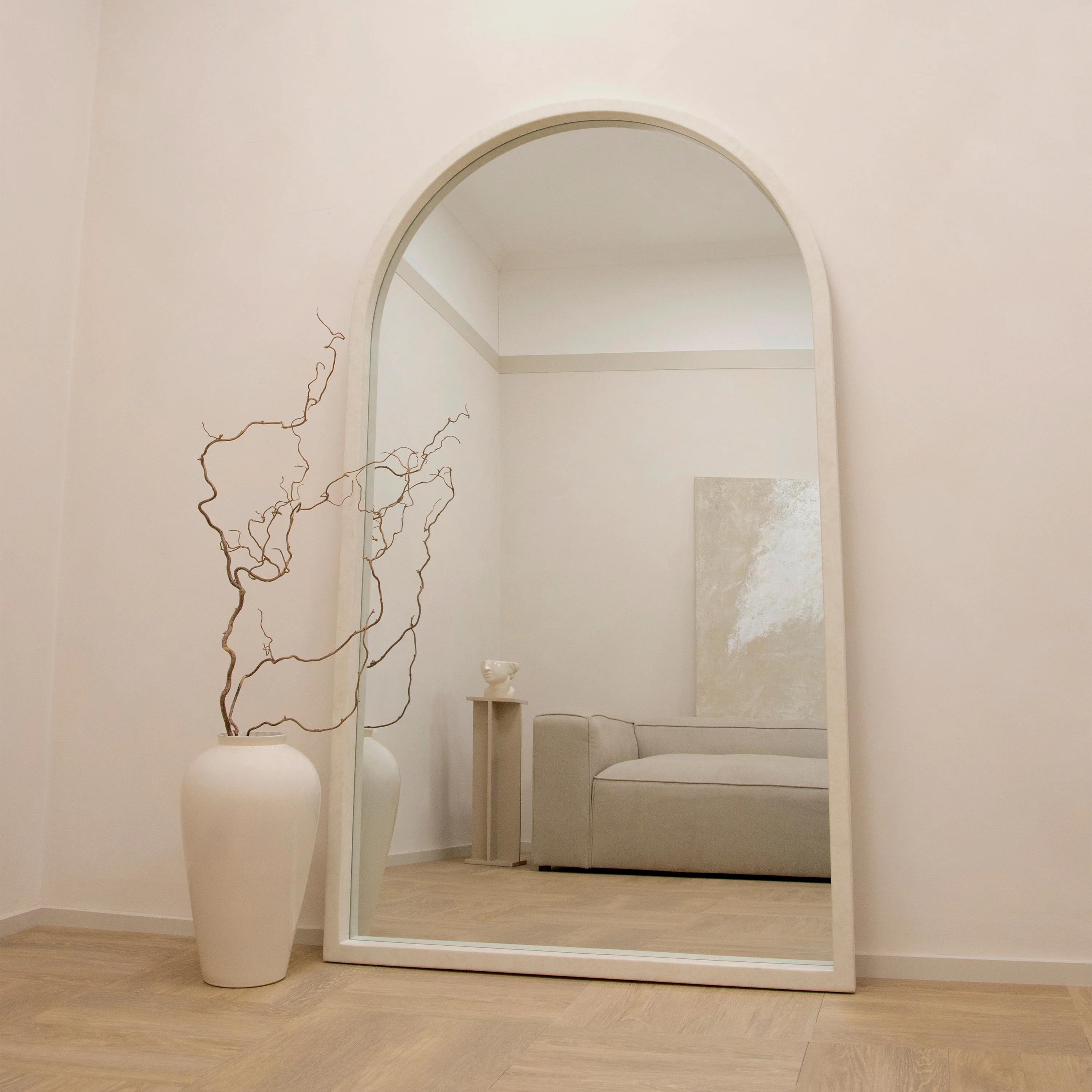 Tamara - Full Length Extra Large Arched Concrete Mirror 190cm x 110cm - Image 8