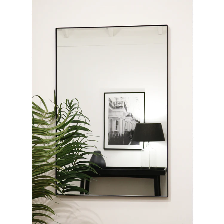 Theo - Black Rectangular Metal Wall Mirror 90cm x 60cm - Image 7