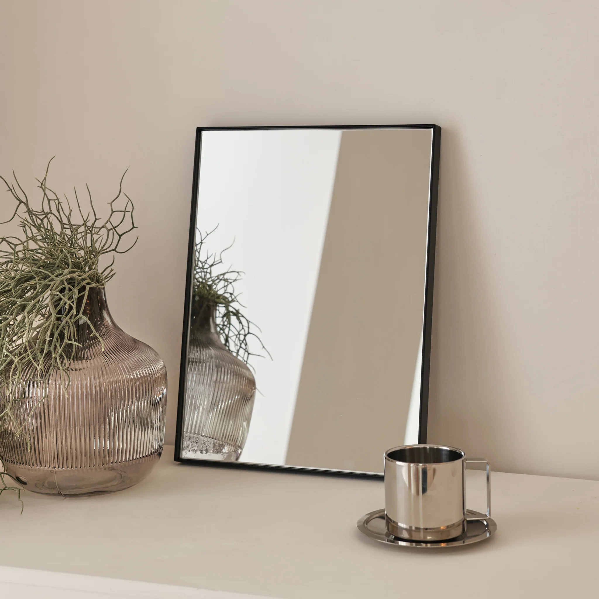 Theo - Black Rectangular Metal Wall Mirror 40cm x 30cm - Image 5