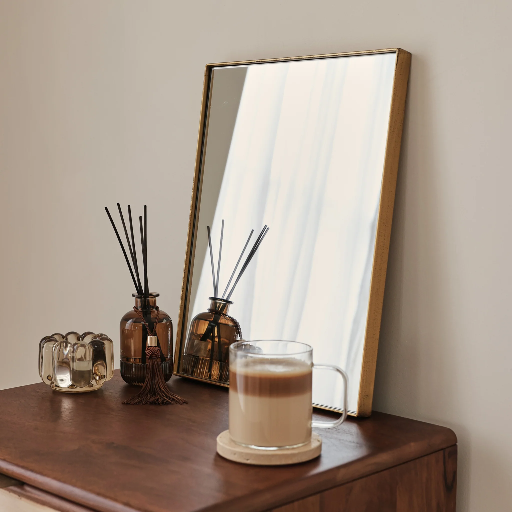 Theo - Gold Rectangular Metal Wall Mirror 40cm x 30cm - Image 4