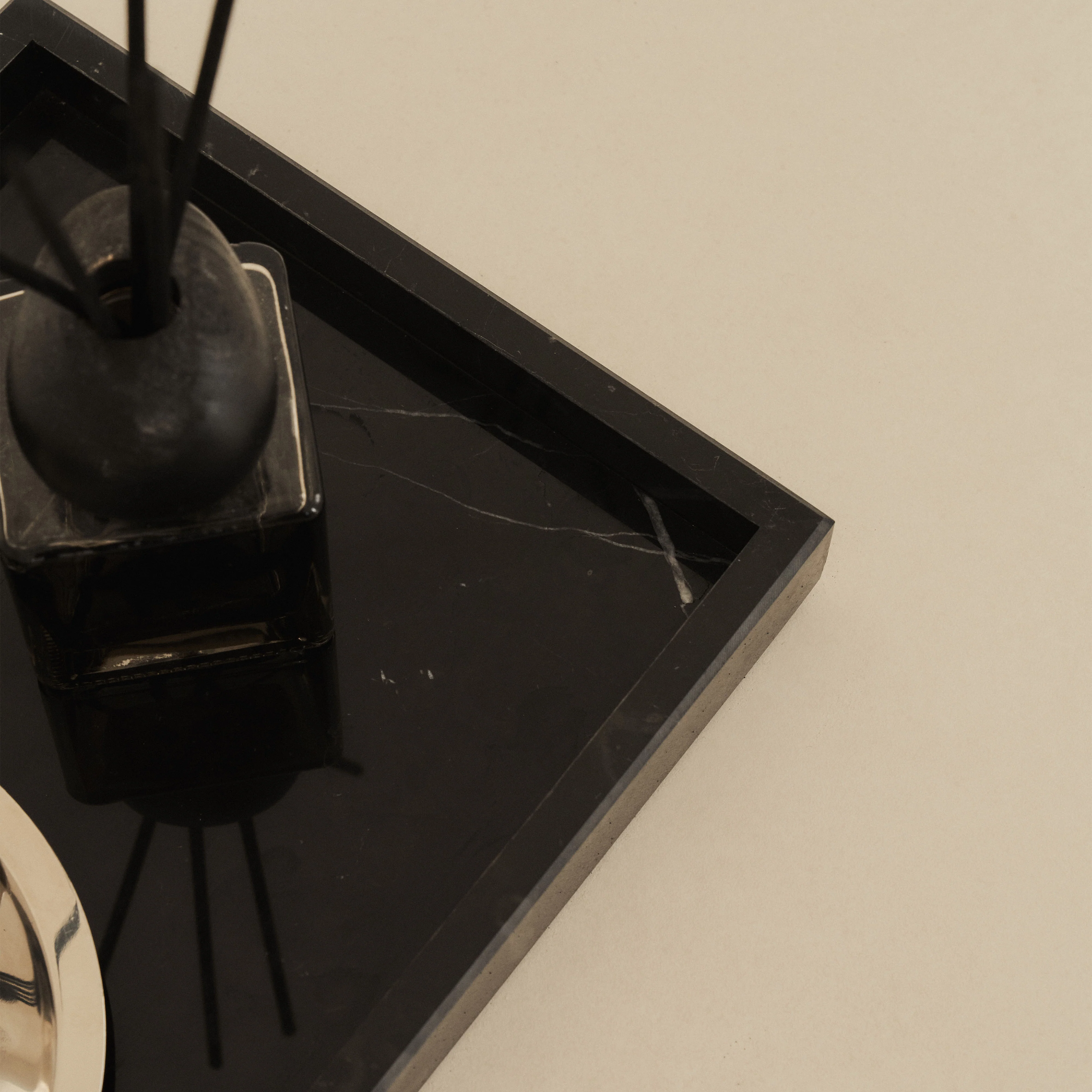 Travara - Black Marble Large Rectangular Decorative Tray - Image 3