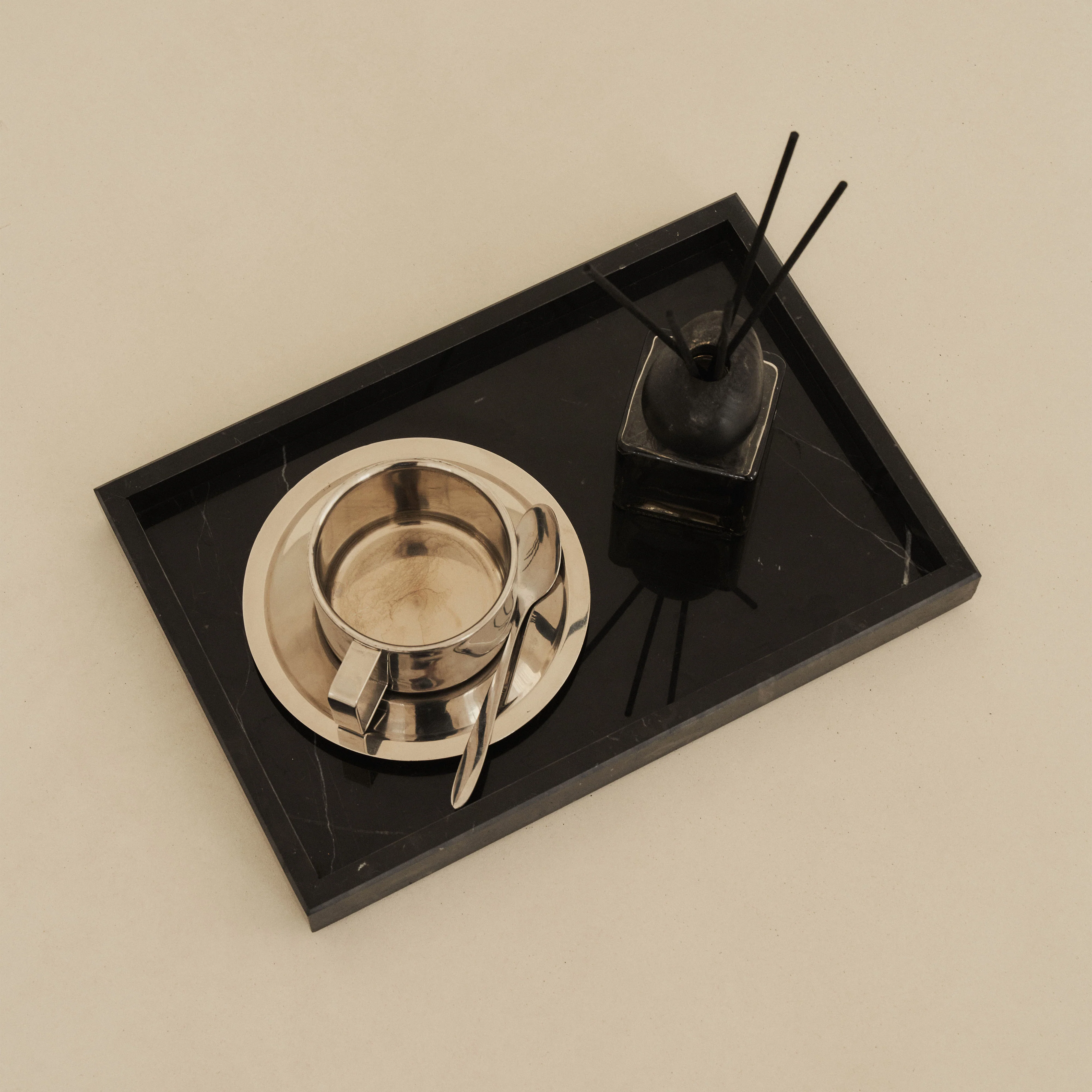 Travara - Black Marble Large Rectangular Decorative Tray - Image 5