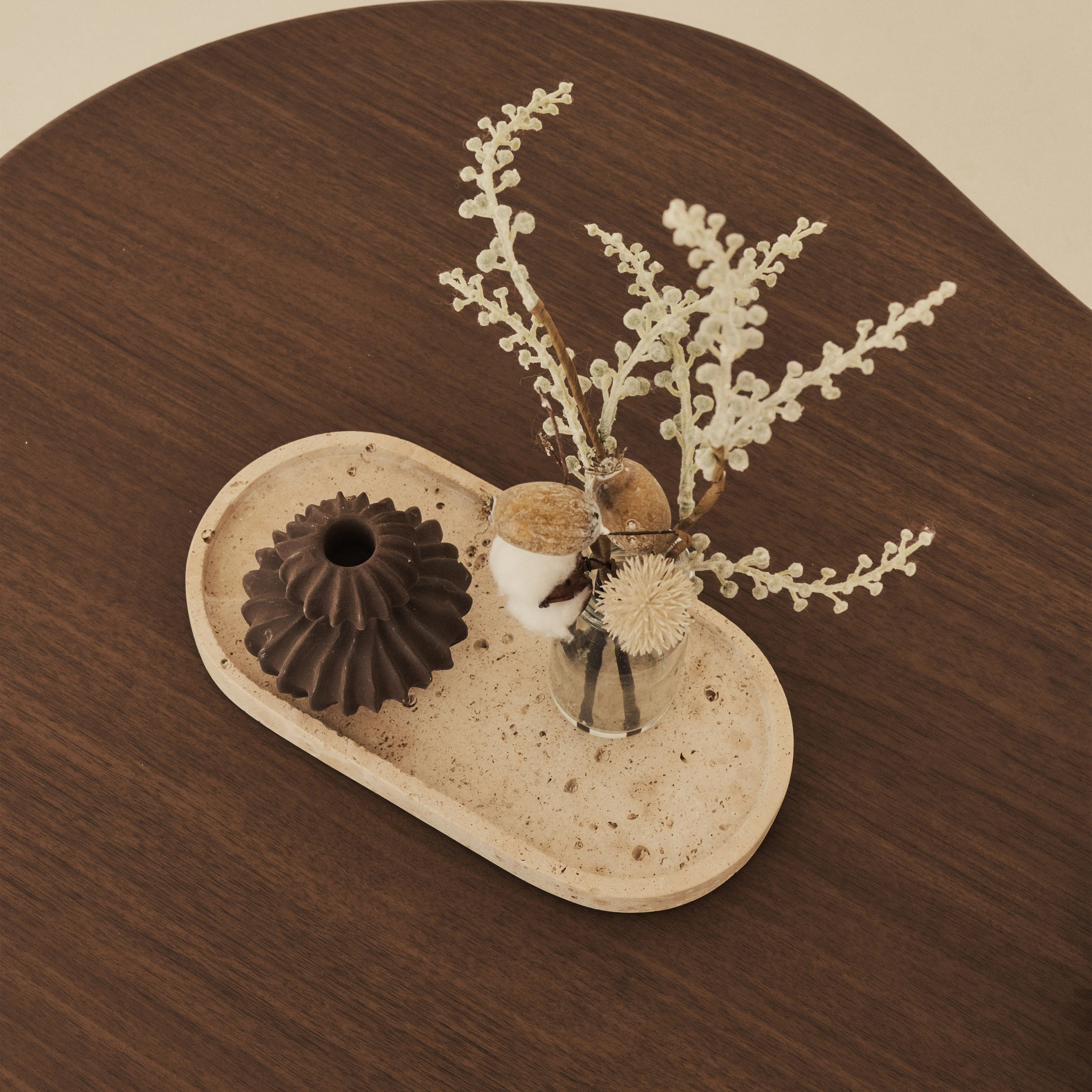 Travara - Cream Travertine Oval Decorative Tray - Image 3