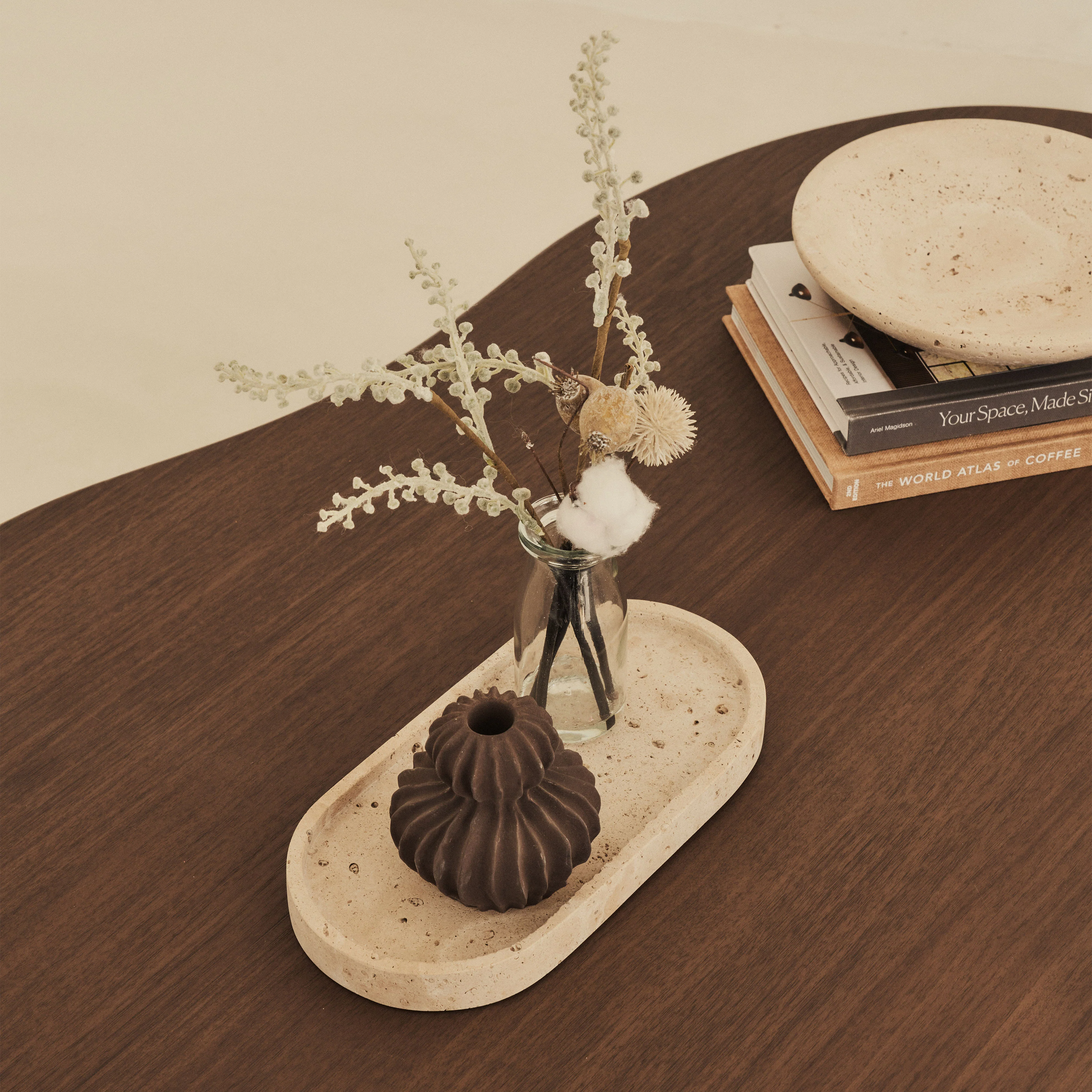 Travara - Cream Travertine Oval Decorative Tray - Image 4