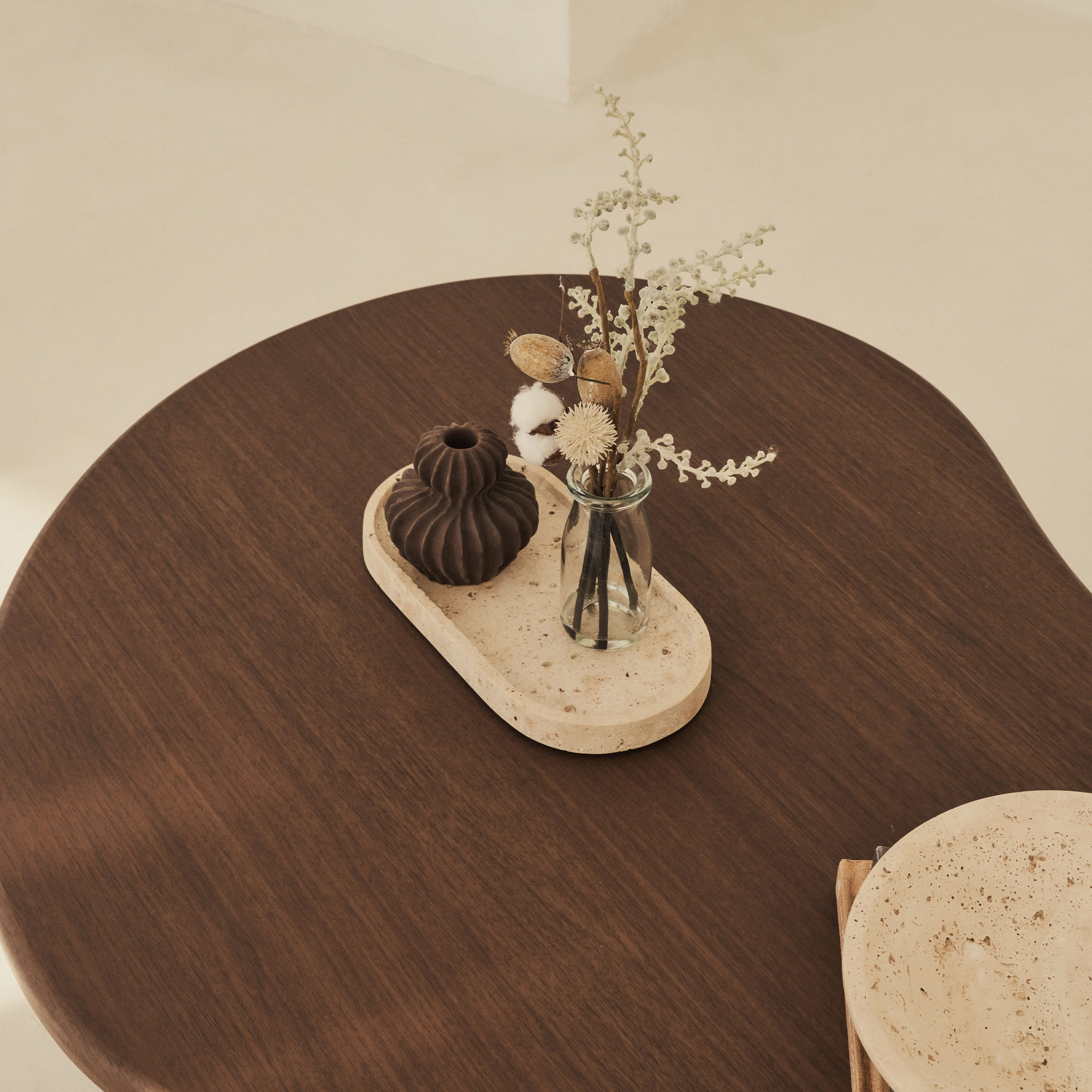 Travara - Cream Travertine Oval Decorative Tray - Image 5