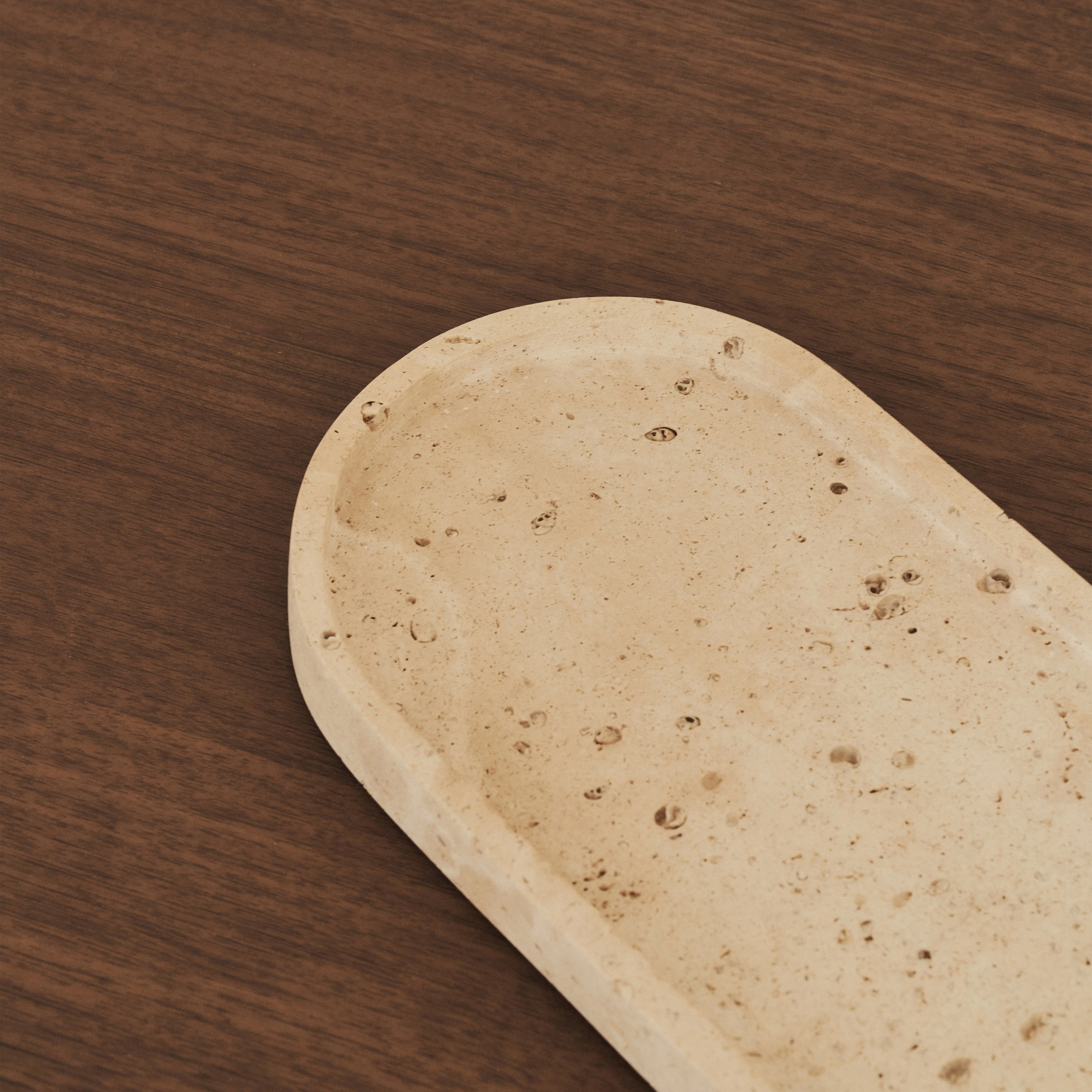 Travara - Cream Travertine Oval Decorative Tray - Image 6