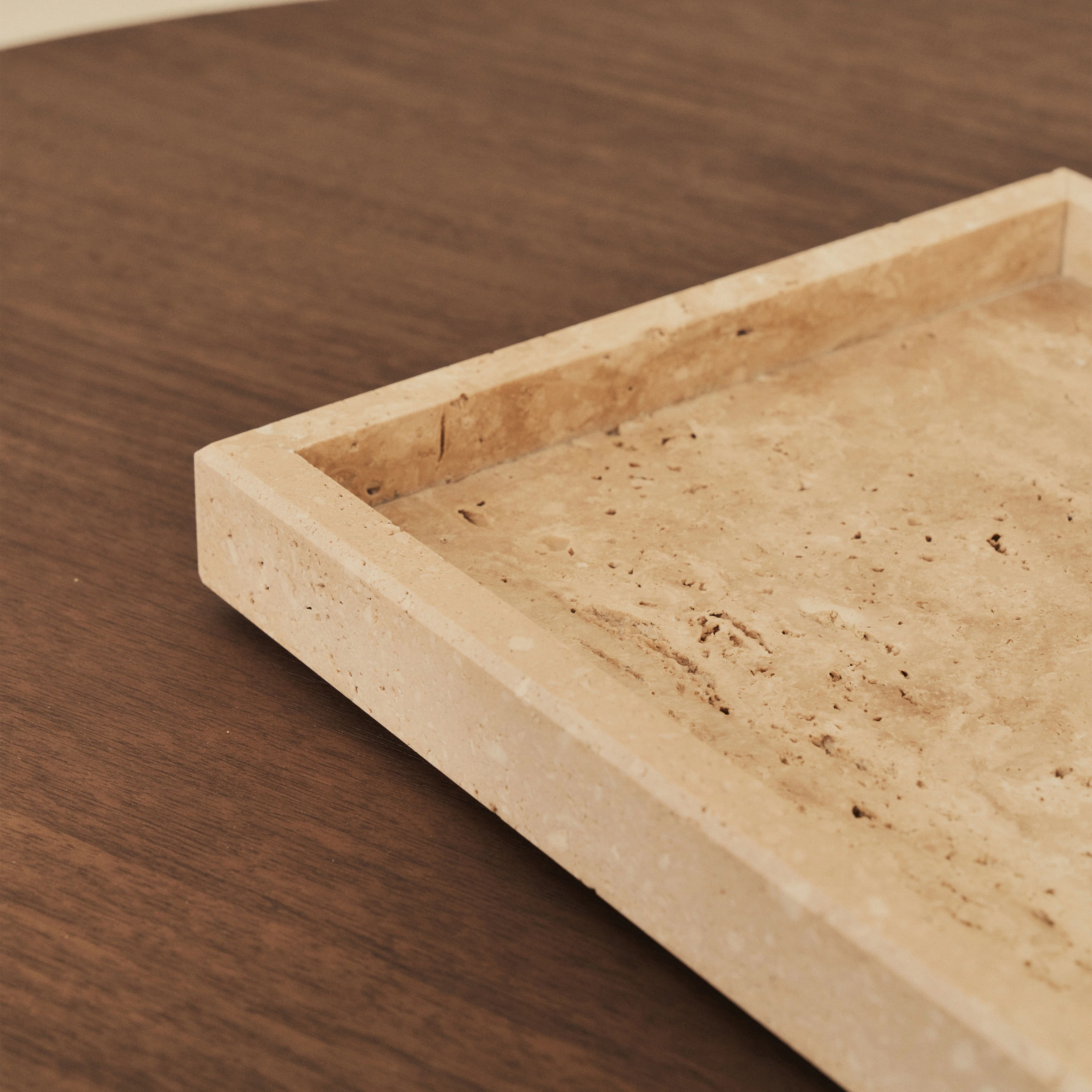 Travara - Cream Travertine Large Rectangular Decorative Tray - Image 3