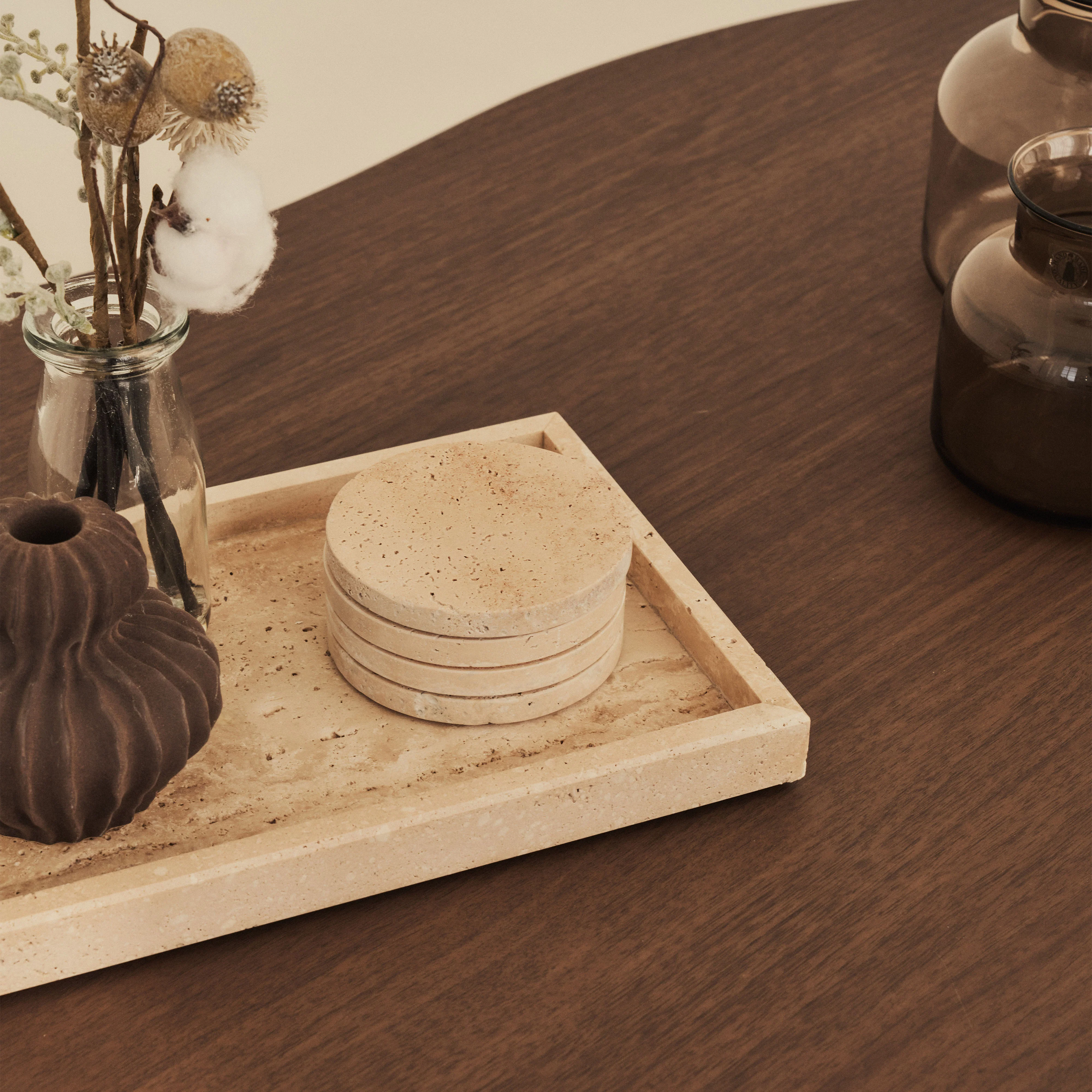 Travara - Cream Travertine Large Rectangular Decorative Tray - Image 5