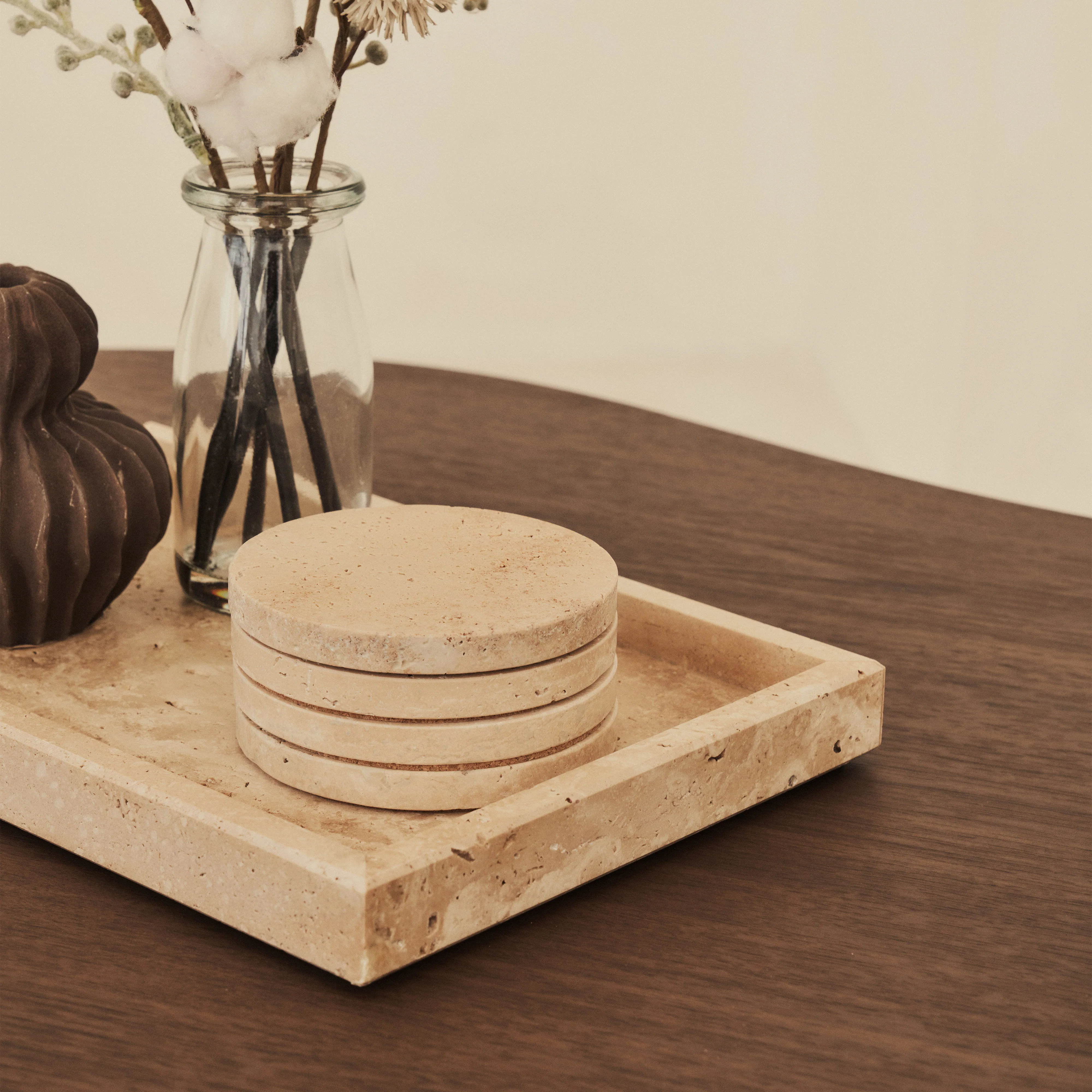 Travara - Cream Travertine Large Rectangular Decorative Tray - Image 6