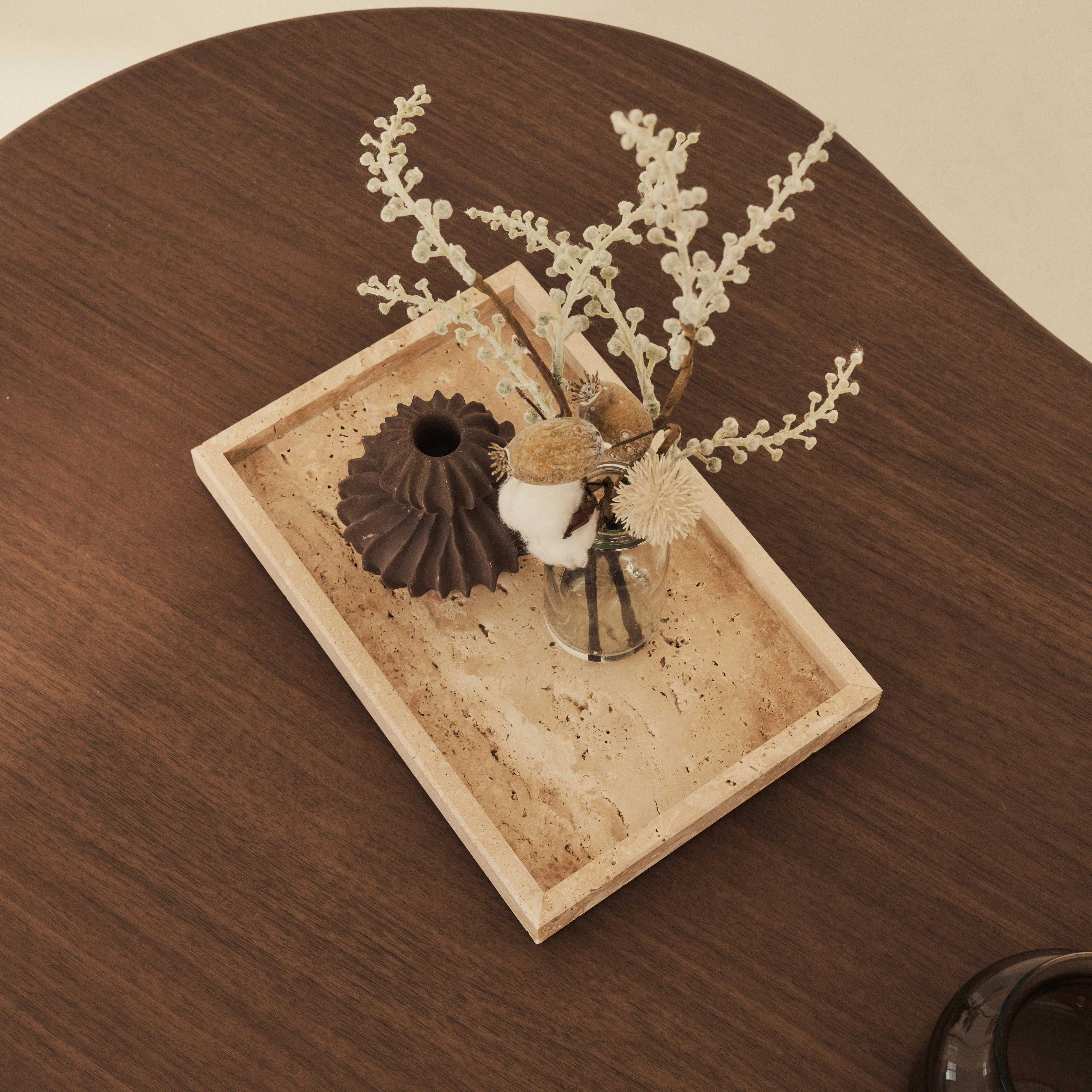 Travara - Cream Travertine Large Rectangular Decorative Tray - Image 7