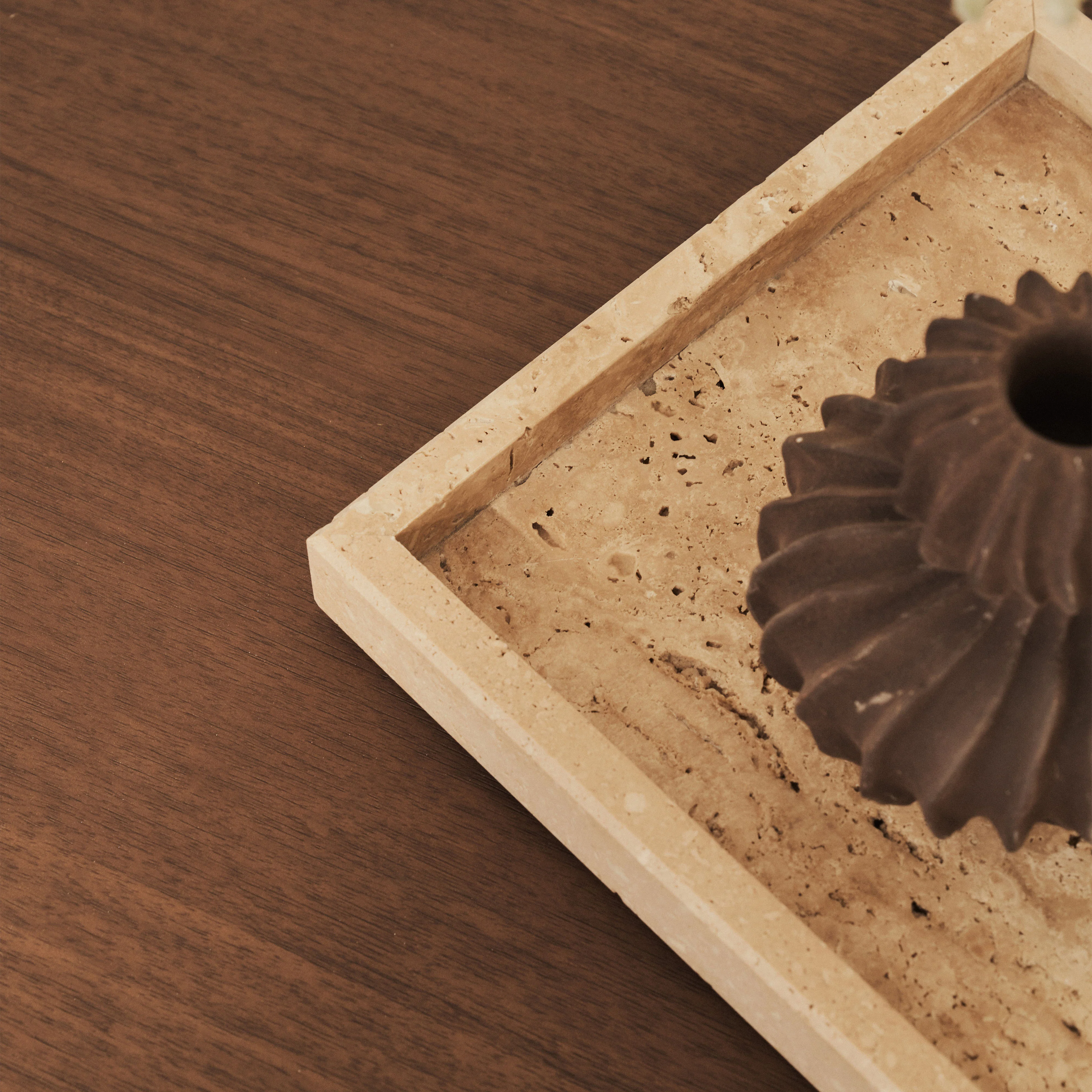 Travara - Cream Travertine Large Rectangular Decorative Tray - Image 8