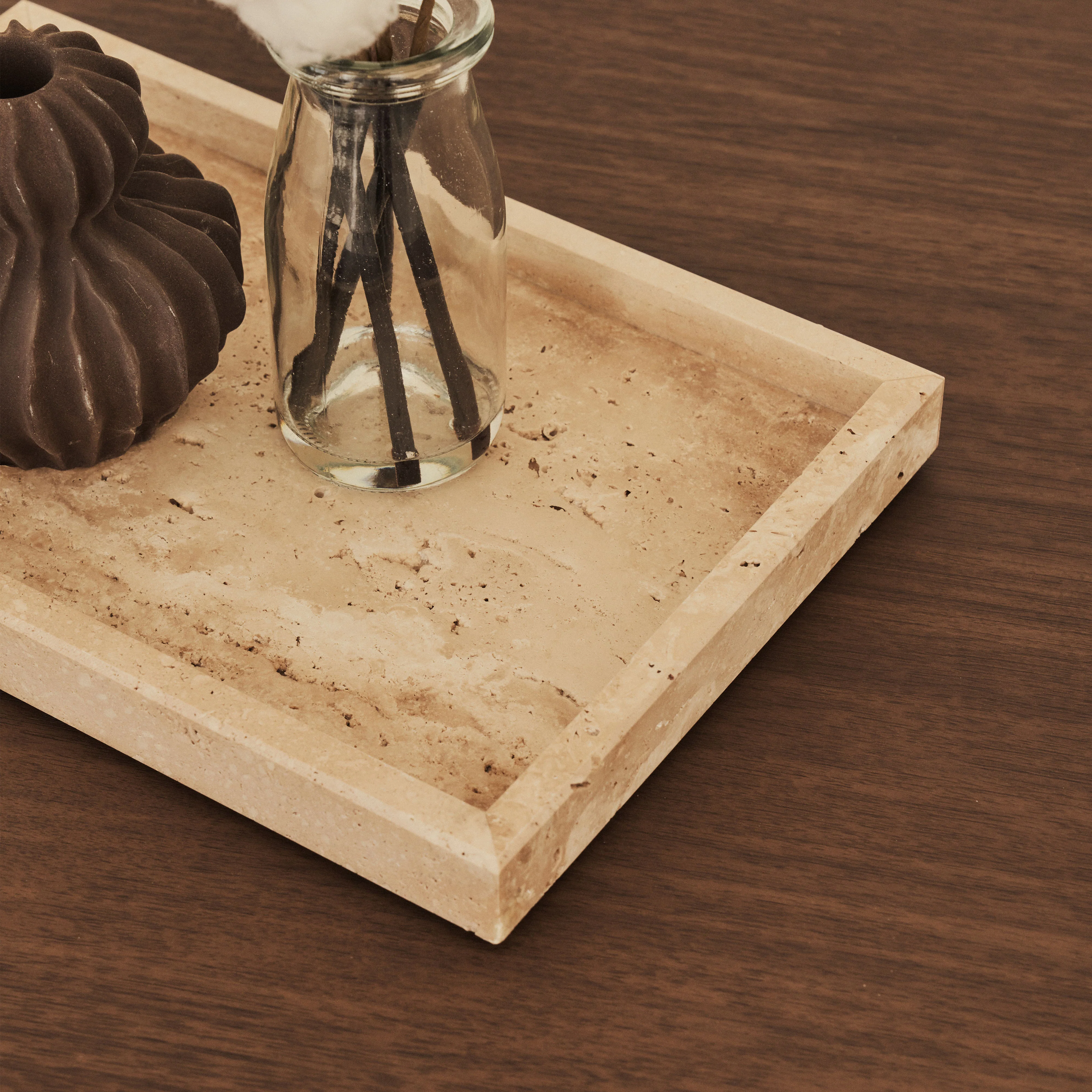 Travara - Cream Travertine Large Rectangular Decorative Tray - Image 9