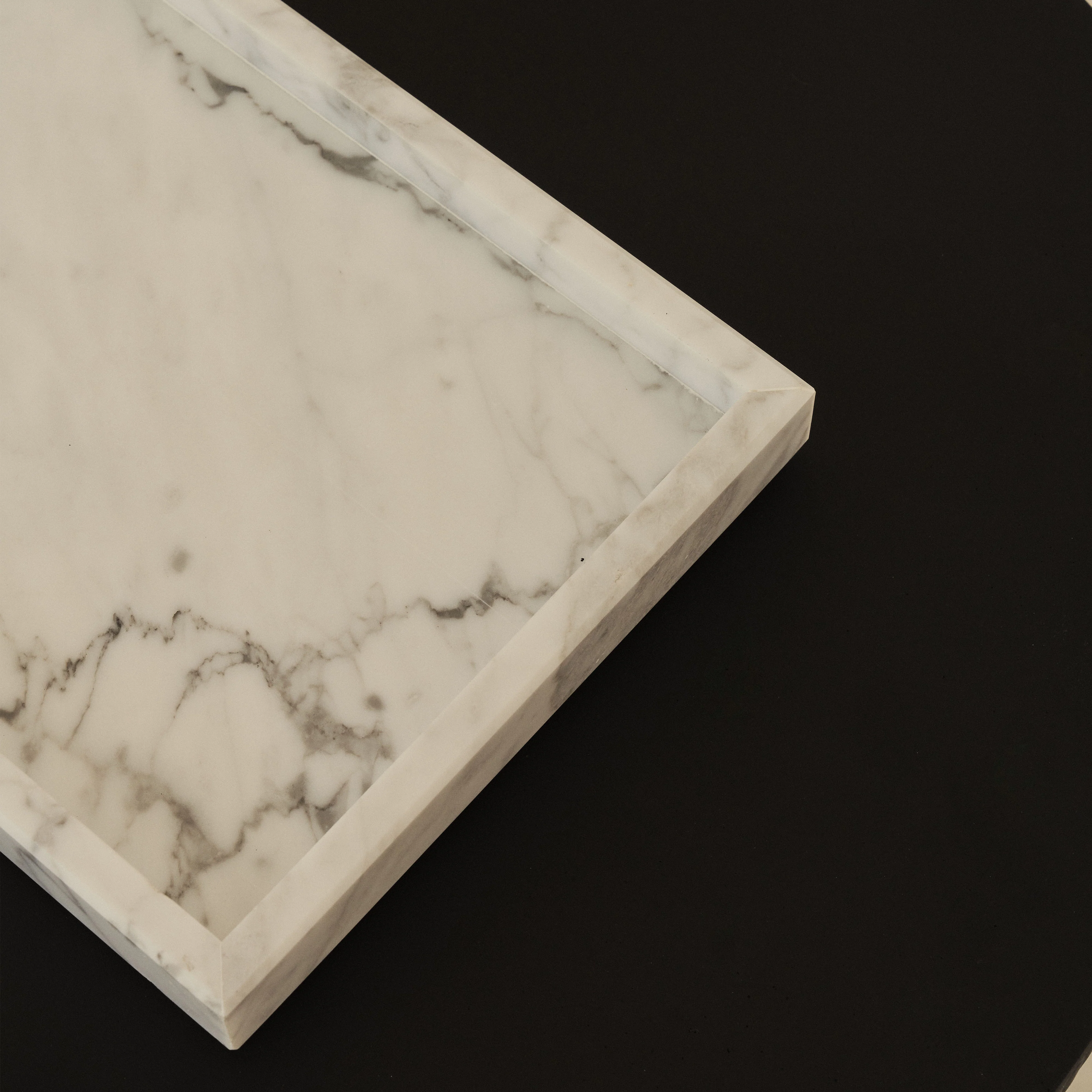 Travara - White Marble Large Rectangular Decorative Tray - Image 11
