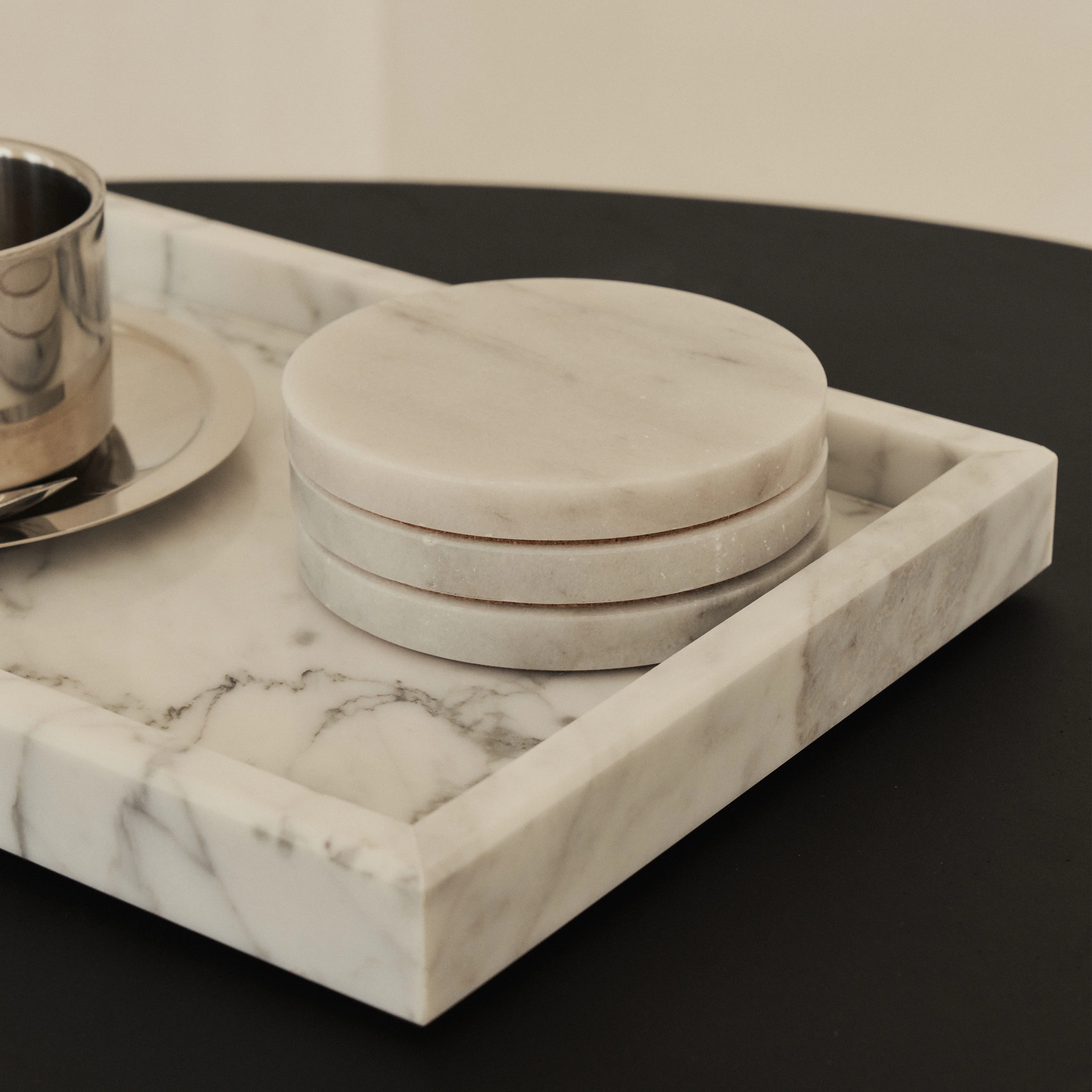 Travara - White Marble Large Rectangular Decorative Tray - Image 3