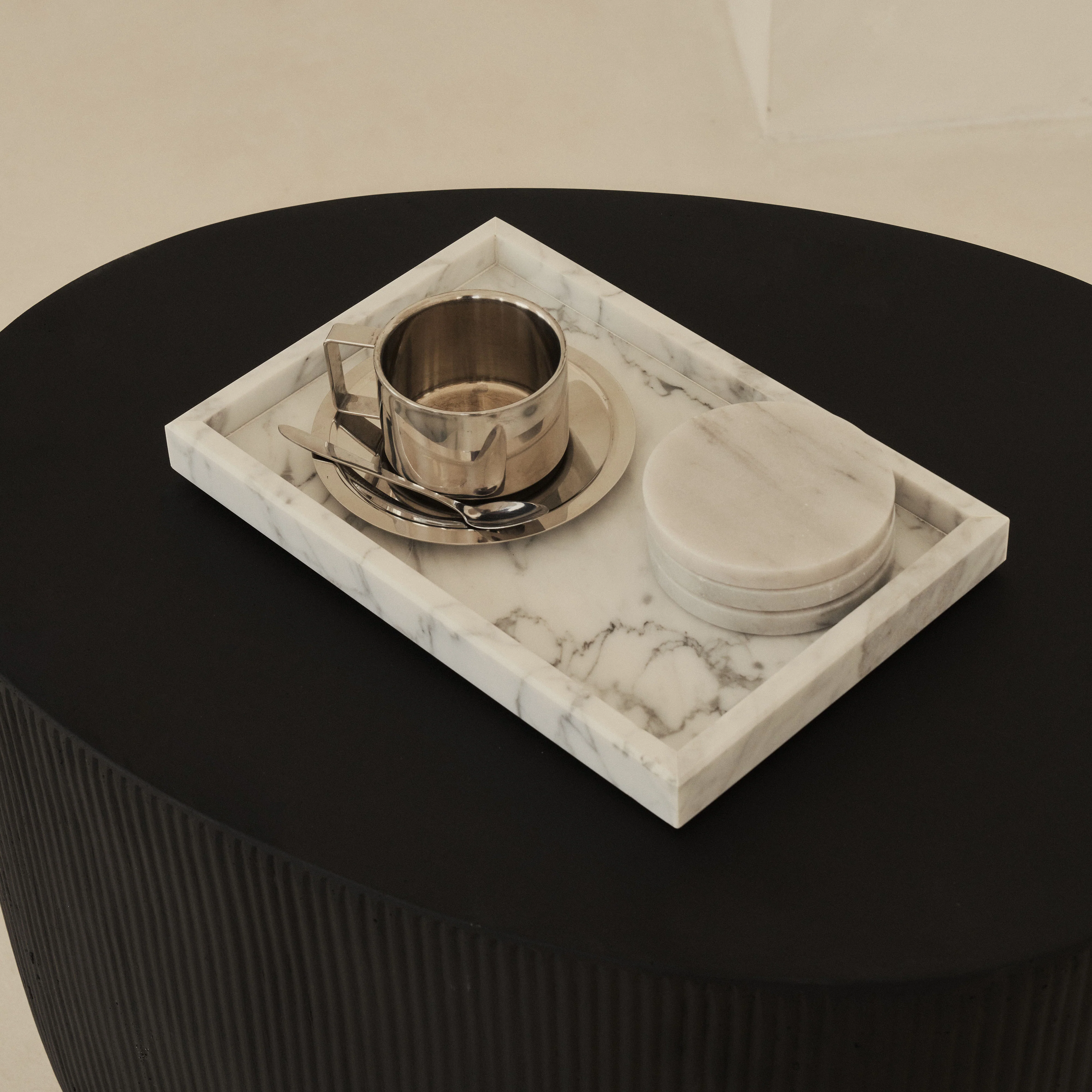 Travara - White Marble Large Rectangular Decorative Tray - Image 5